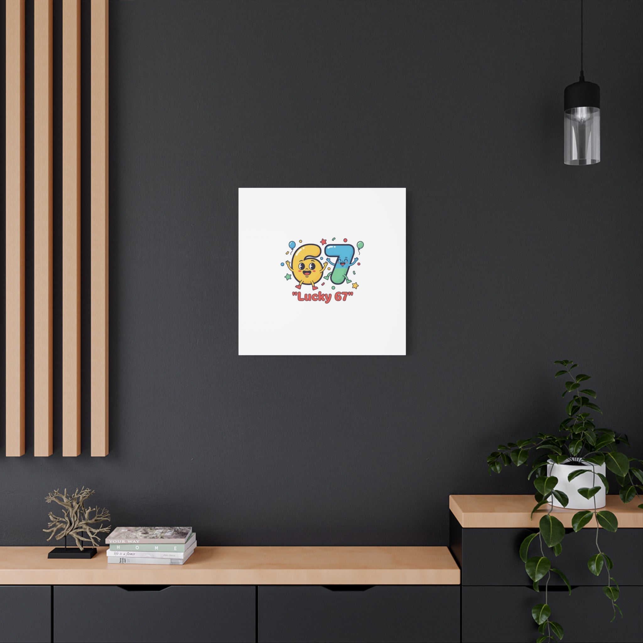 Lucky 67 Canvas, Stretched Matte | 67 meme, absurdist humor