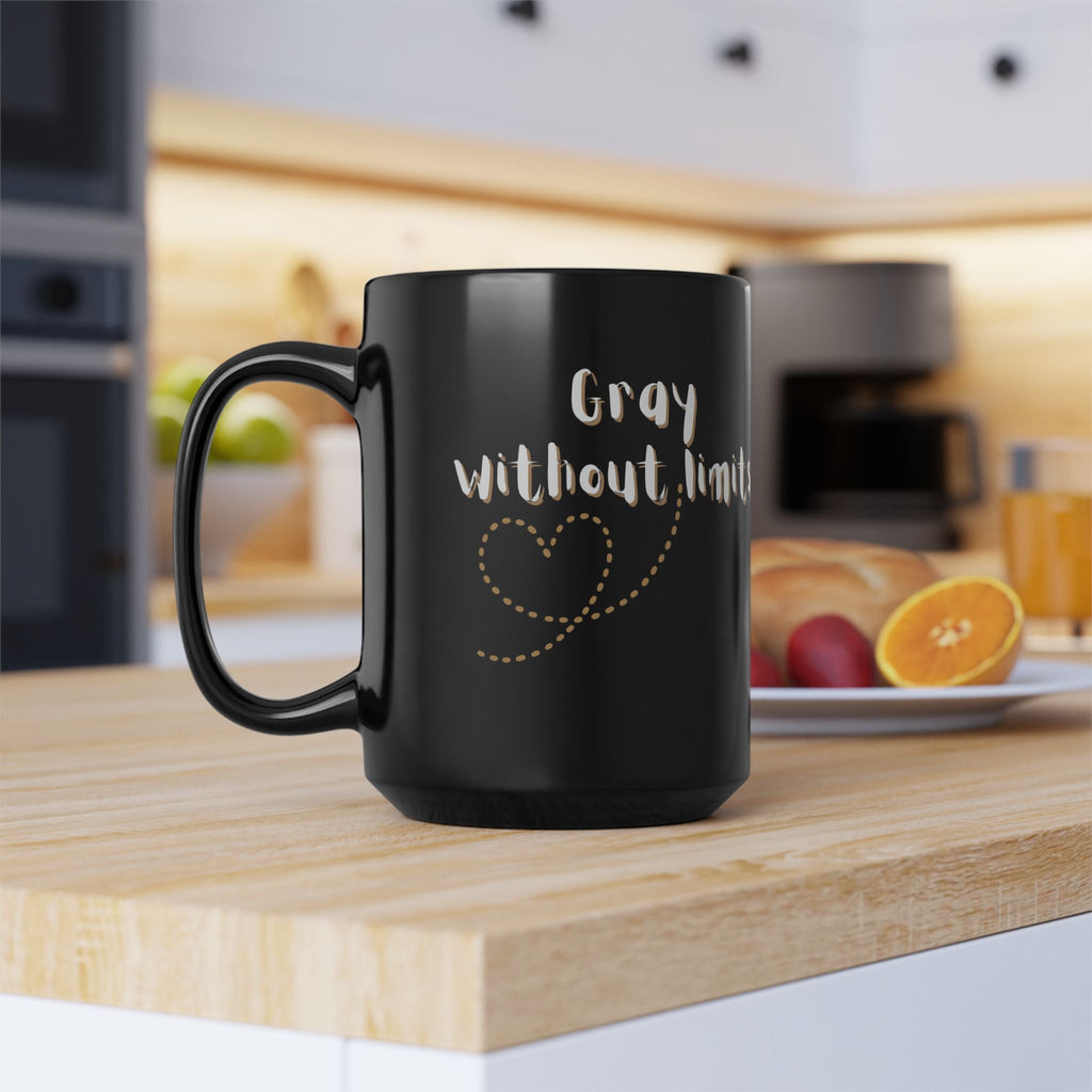 Gray Without Limits Inspirational Mug - 15oz Black Coffee Cup