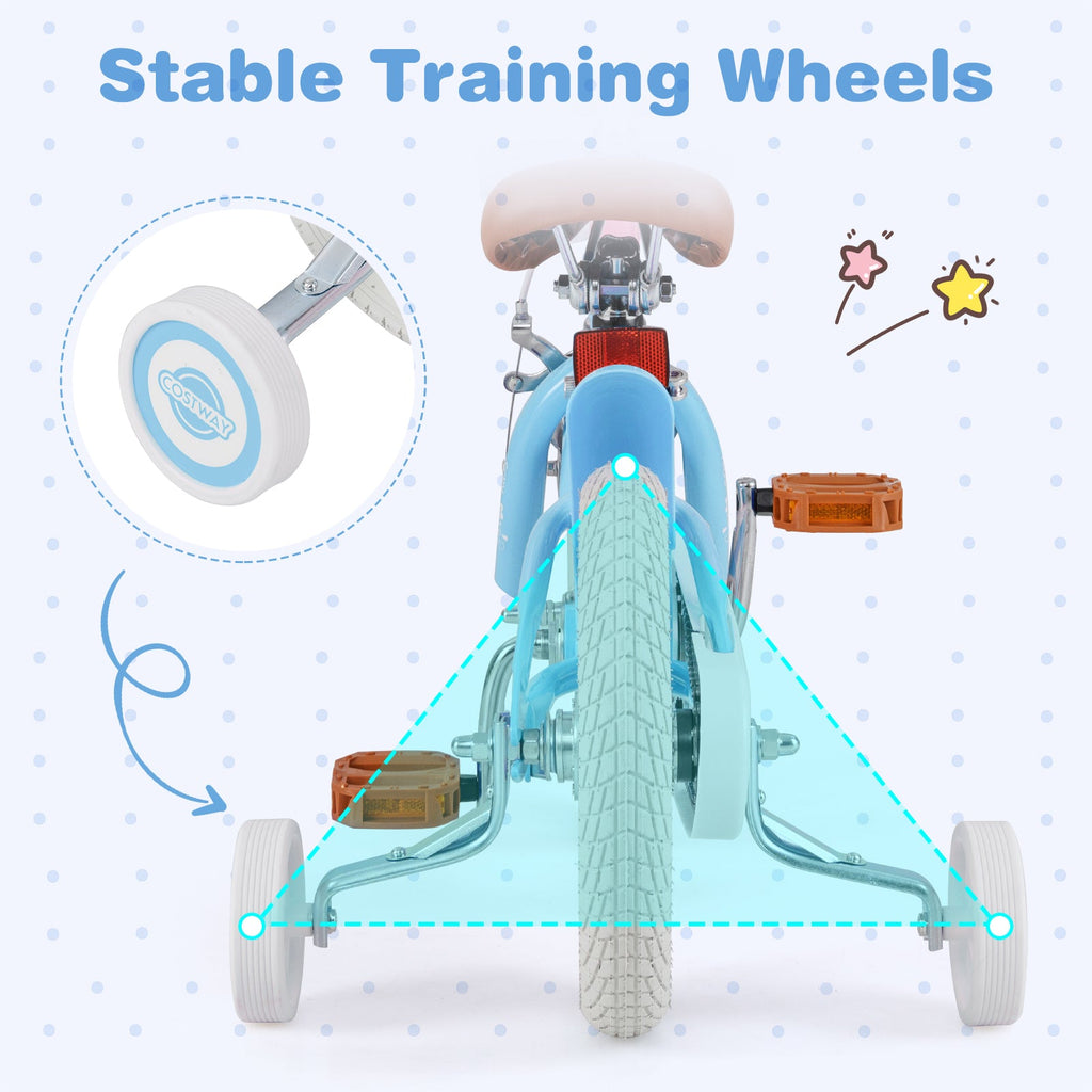 12 Inch Kids Bike with Adjustable Handlebar and Seat for 3-4 Year Old