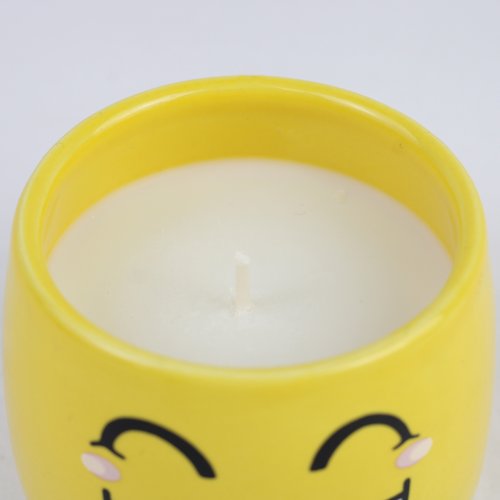 Emoji Ceramic Candle Holder Set – 2-Piece Scented Candle Cups