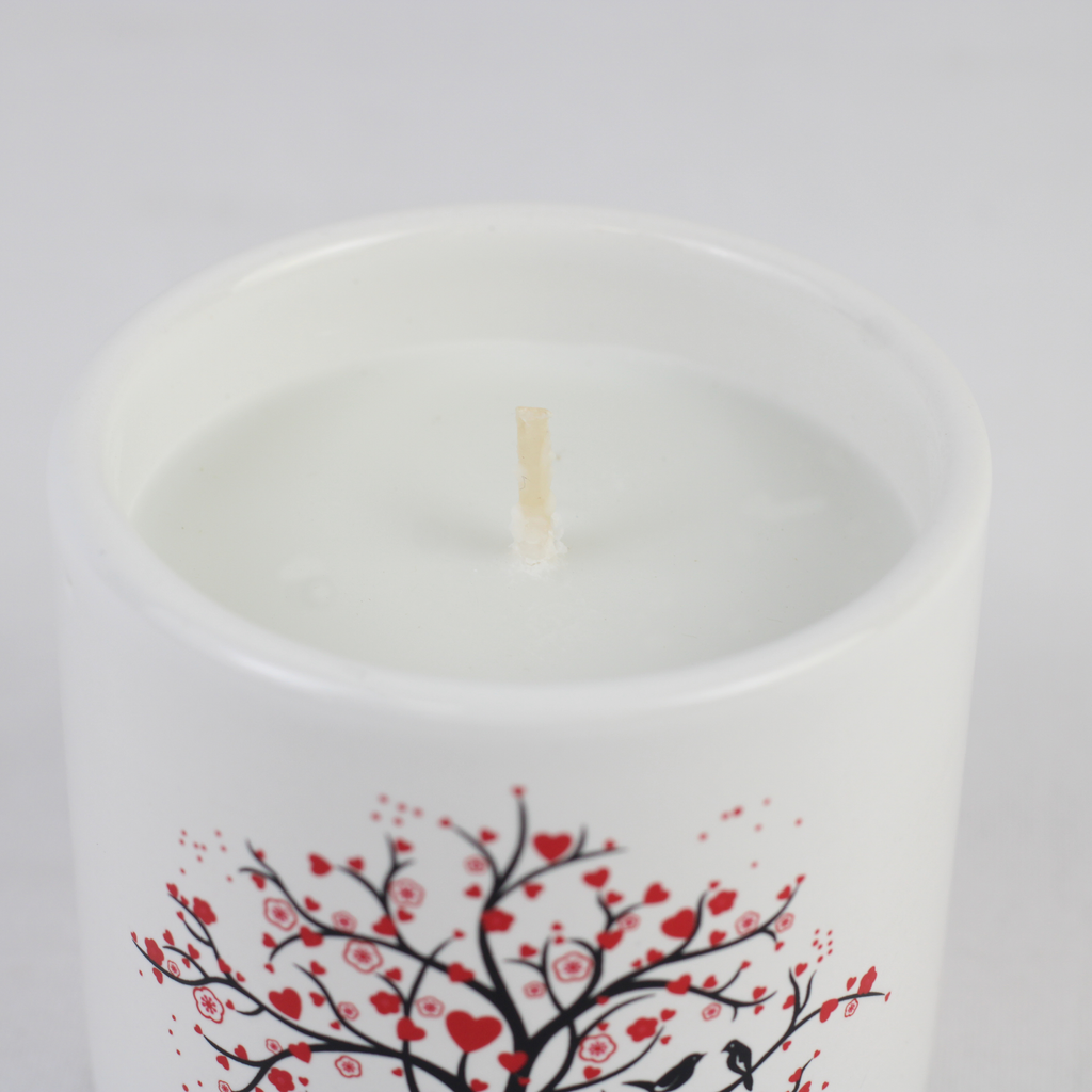Love Tree Ceramic Candle Holder Set – 2-Piece Scented Candles