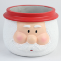 Santa or Snowman Christmas Planter – Single Piece – Festive Cement Holiday Pot