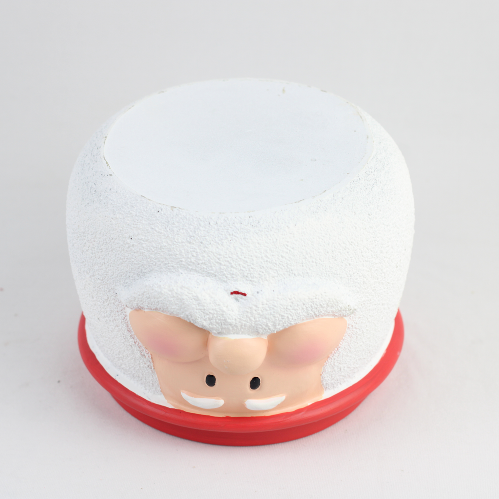 Santa or Snowman Christmas Planter – Single Piece – Festive Cement Holiday Pot