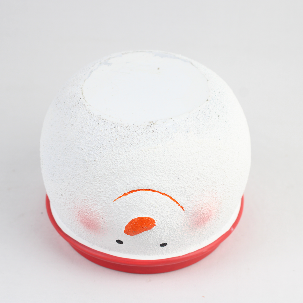 Santa or Snowman Christmas Planter – Single Piece – Festive Cement Holiday Pot