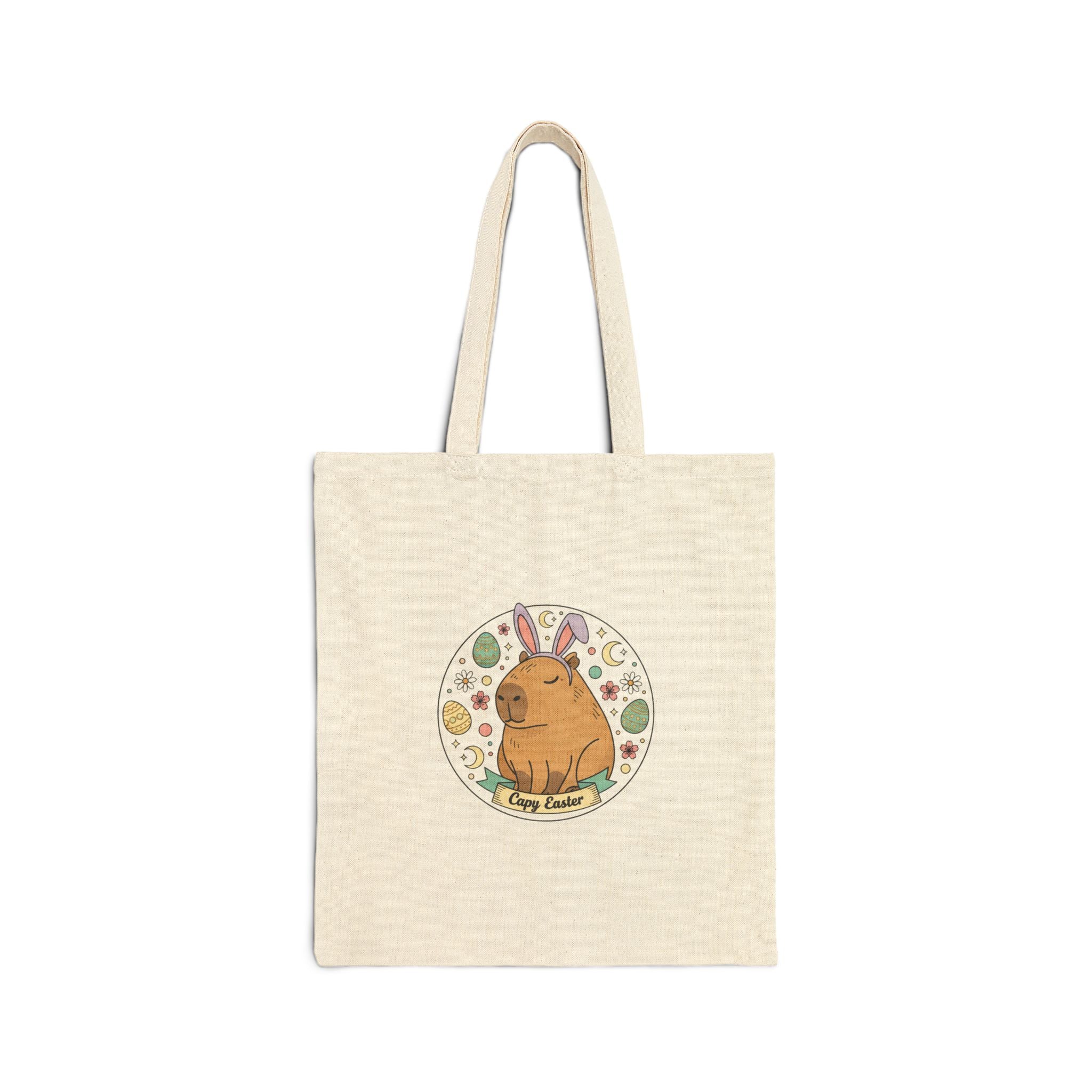 Easter Bunny Aesthetic Tote, Pastel Spring Canvas Bag | Vintage Easter, Cottagecore
