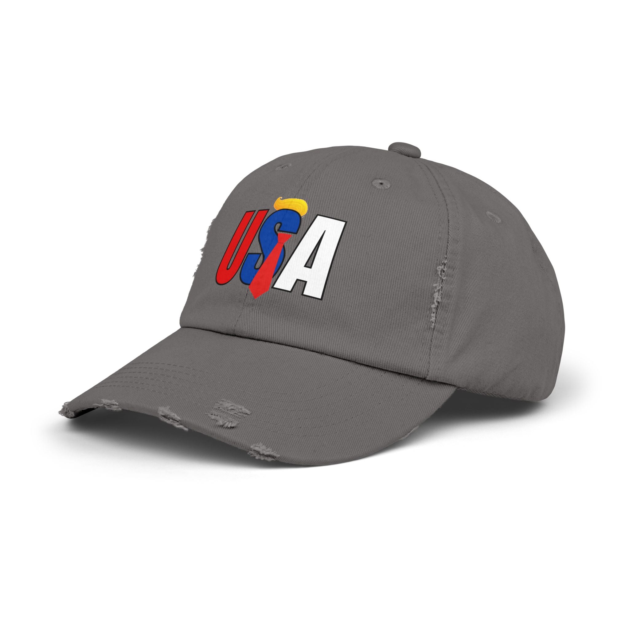 Unisex Trendy Distressed USA Cap