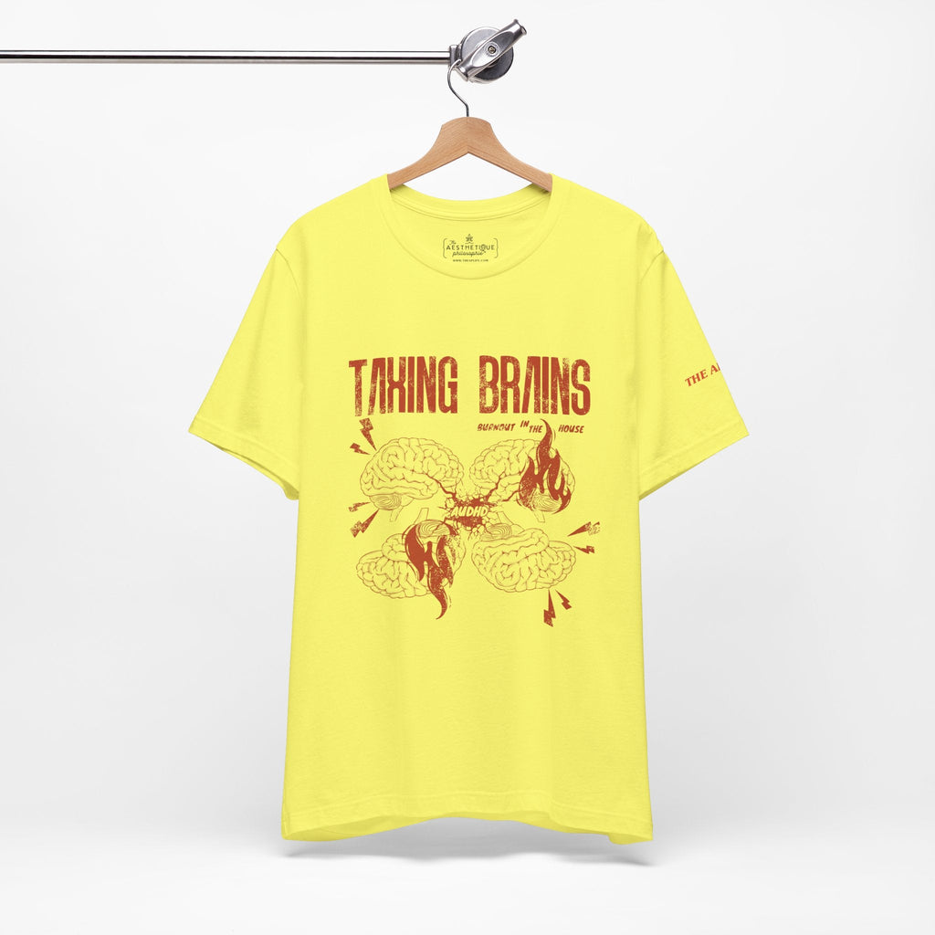 Taxing Brains - Burnout in the House - AuDHD - Adult Unisex Jersey Tee
