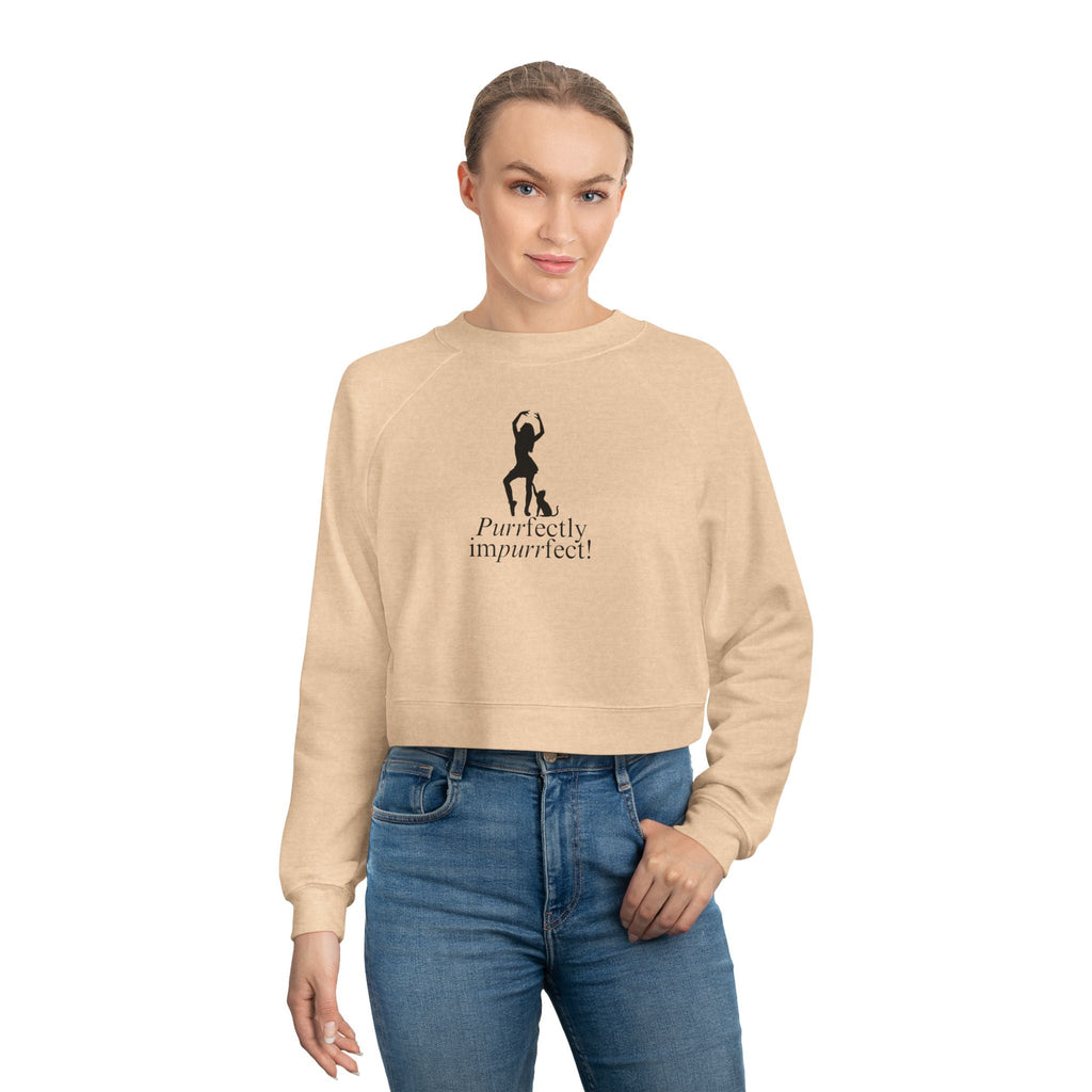Purrfectly Impurrfect Women's Cropped Fleece Pullover