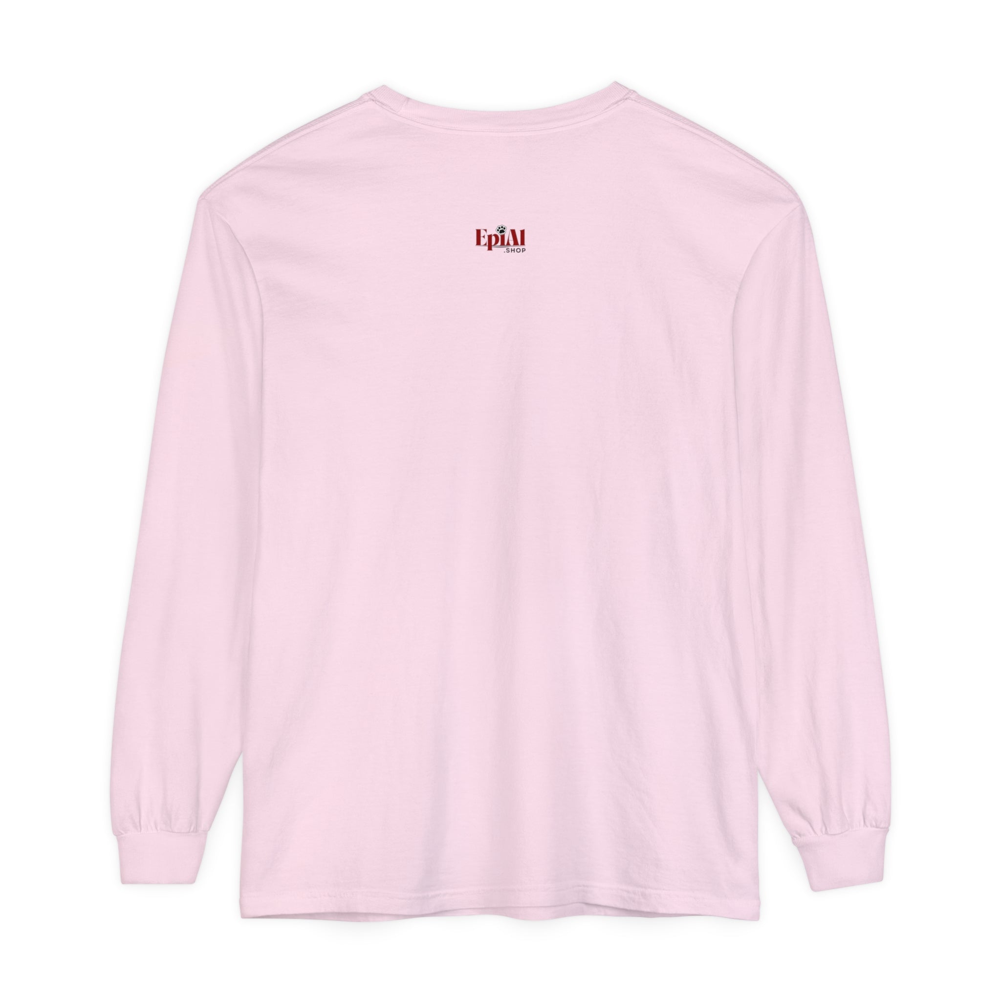 Cat Hair Accessorized Unisex Garment-dyed Long Sleeve T-Shirt