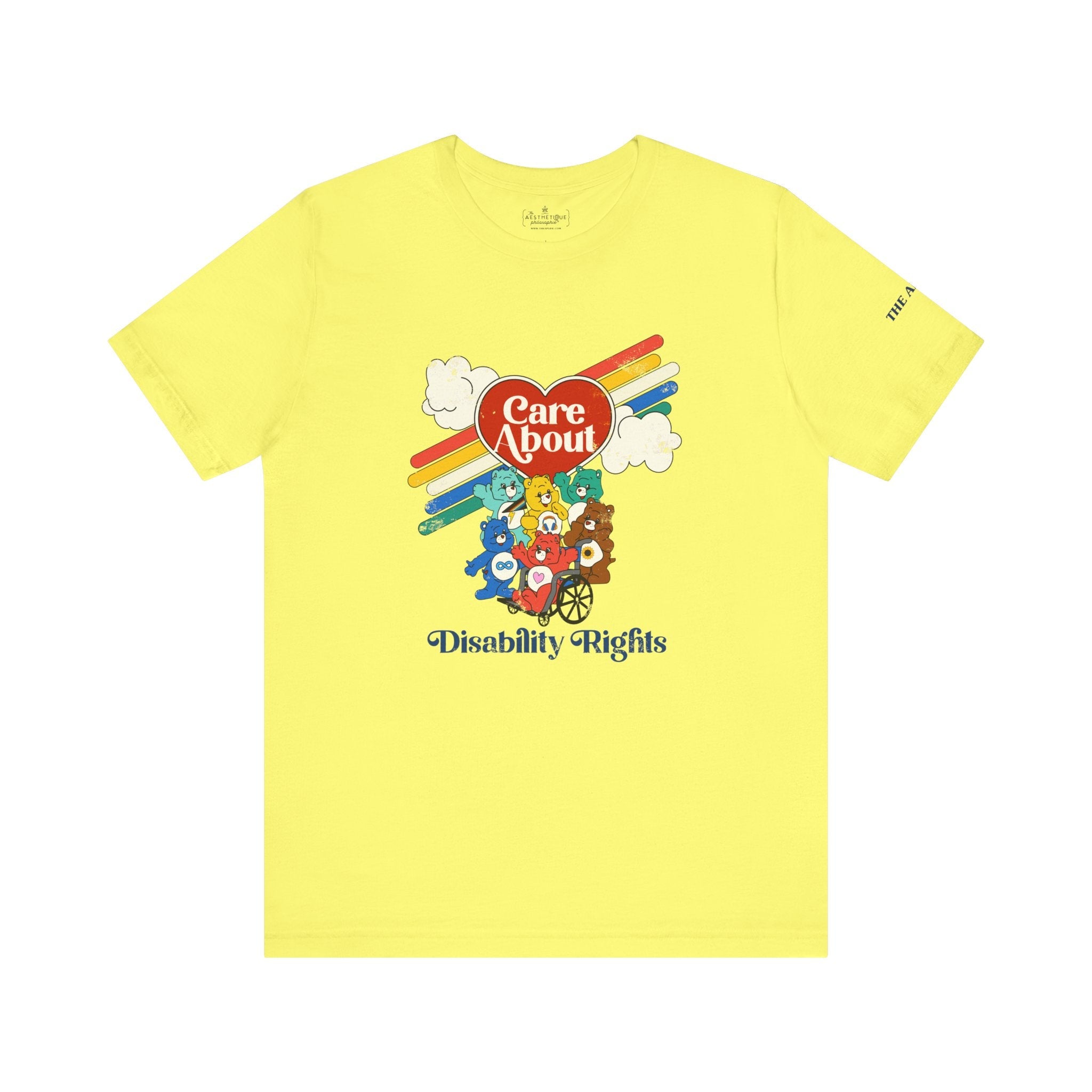 Care About Disability Rights - Retro 80s Vibe - Unisex Jersey Short Sleeve Tee