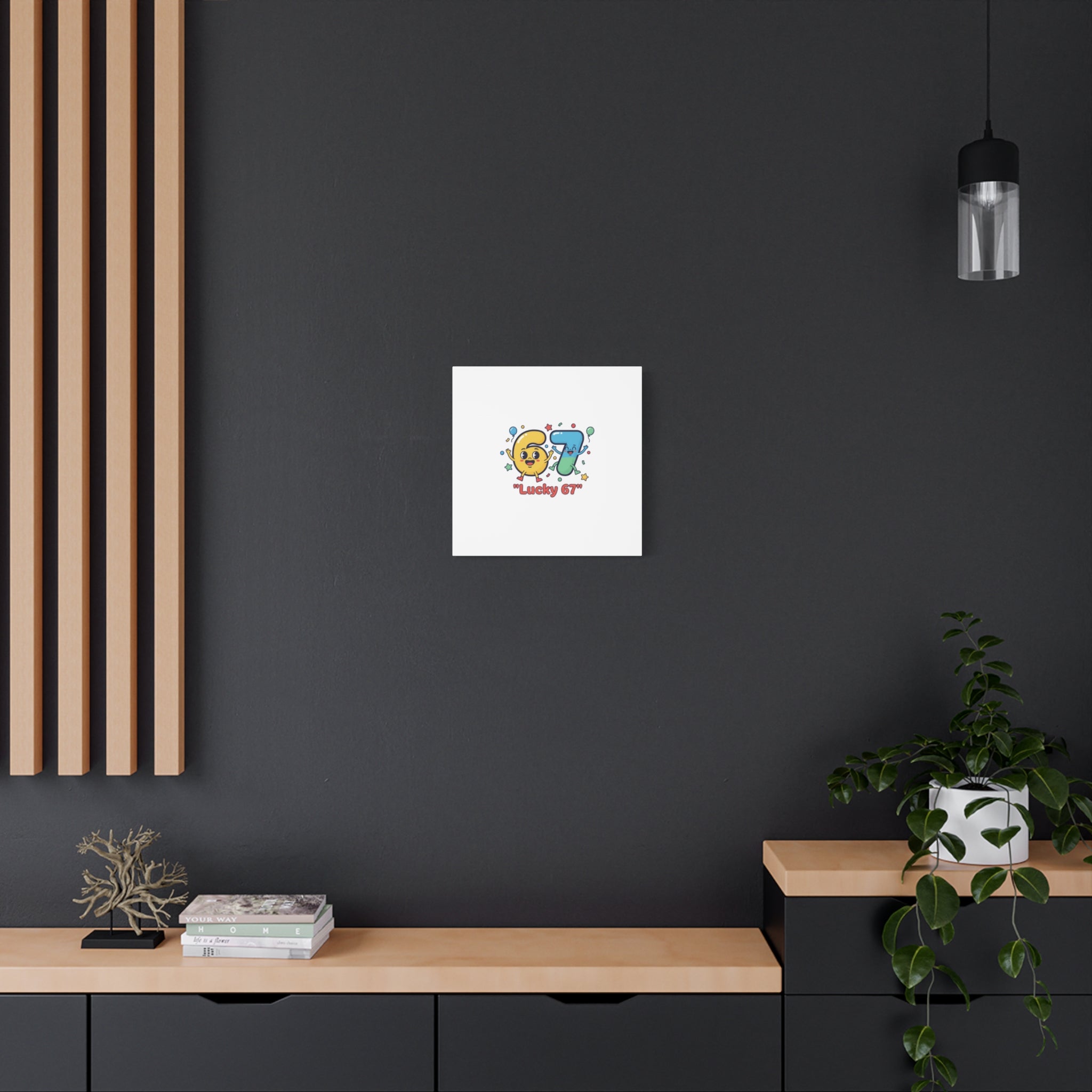 Lucky 67 Canvas, Stretched Matte | 67 meme, absurdist humor