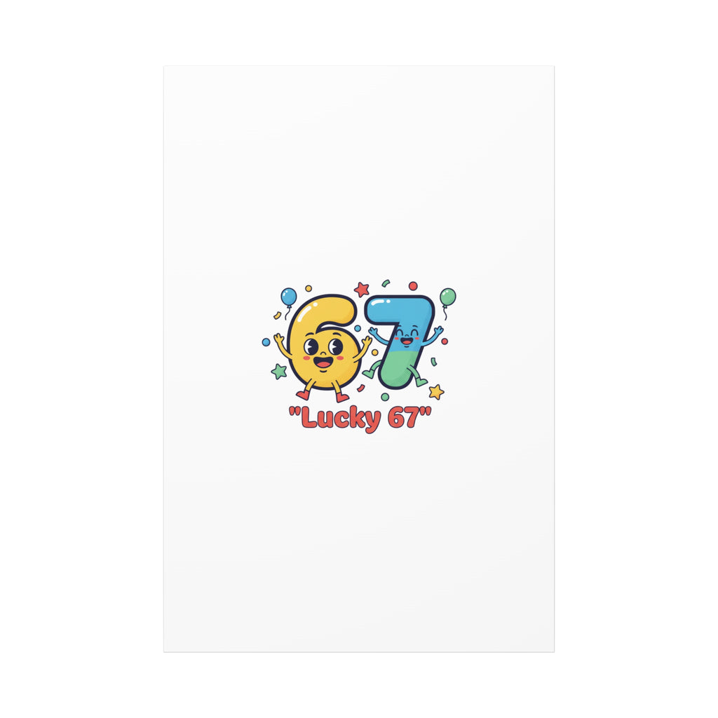 Lucky 67 Canvas, Stretched Matte | 67 meme, absurdist humor