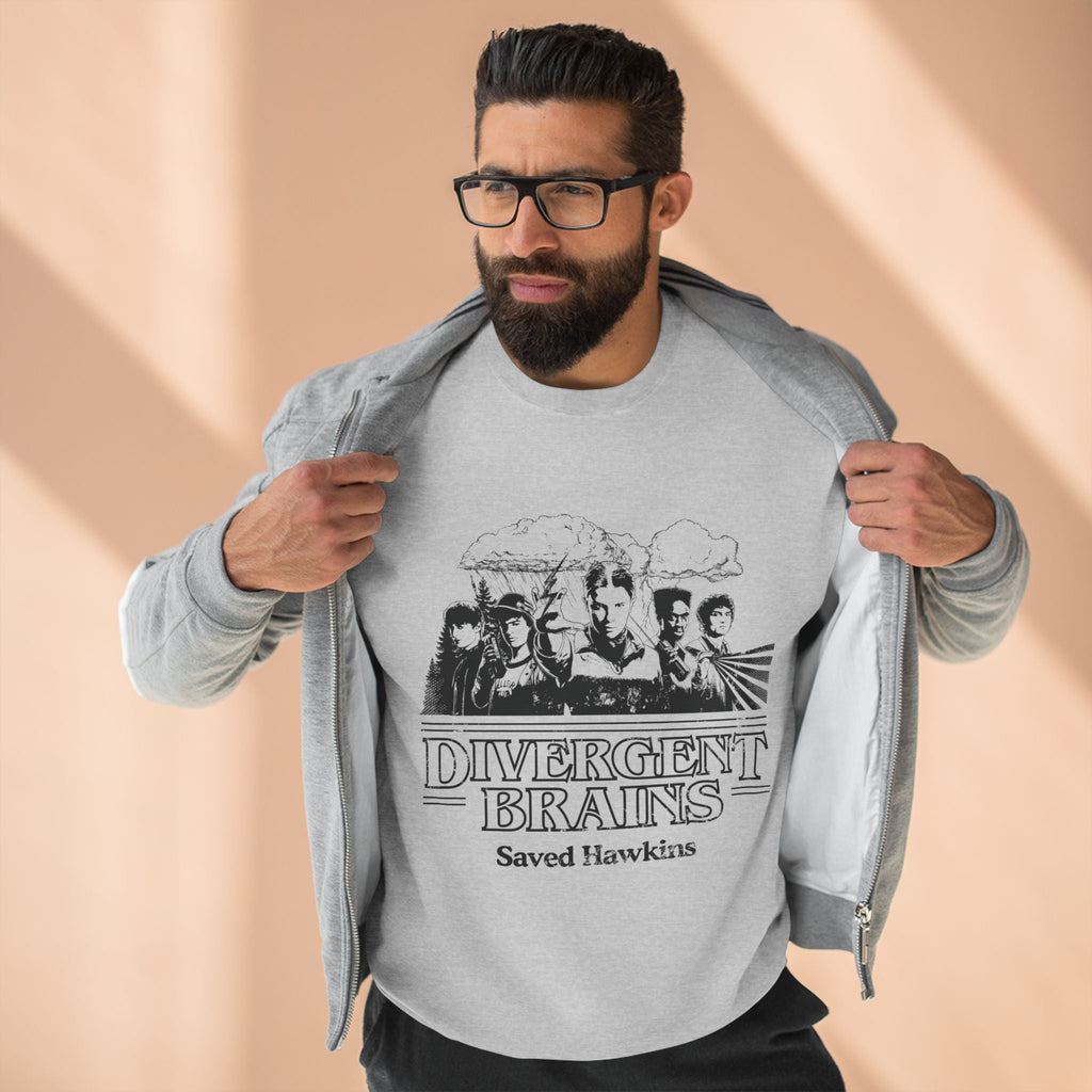 Divergent Brains Saved Hawkins - Adult Unisex Crewneck Sweatshirt