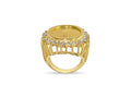 Diamond Fancy Solid White/Yellow/Rose Gold Handmade Coin Ring , 1/10oz Coin ,