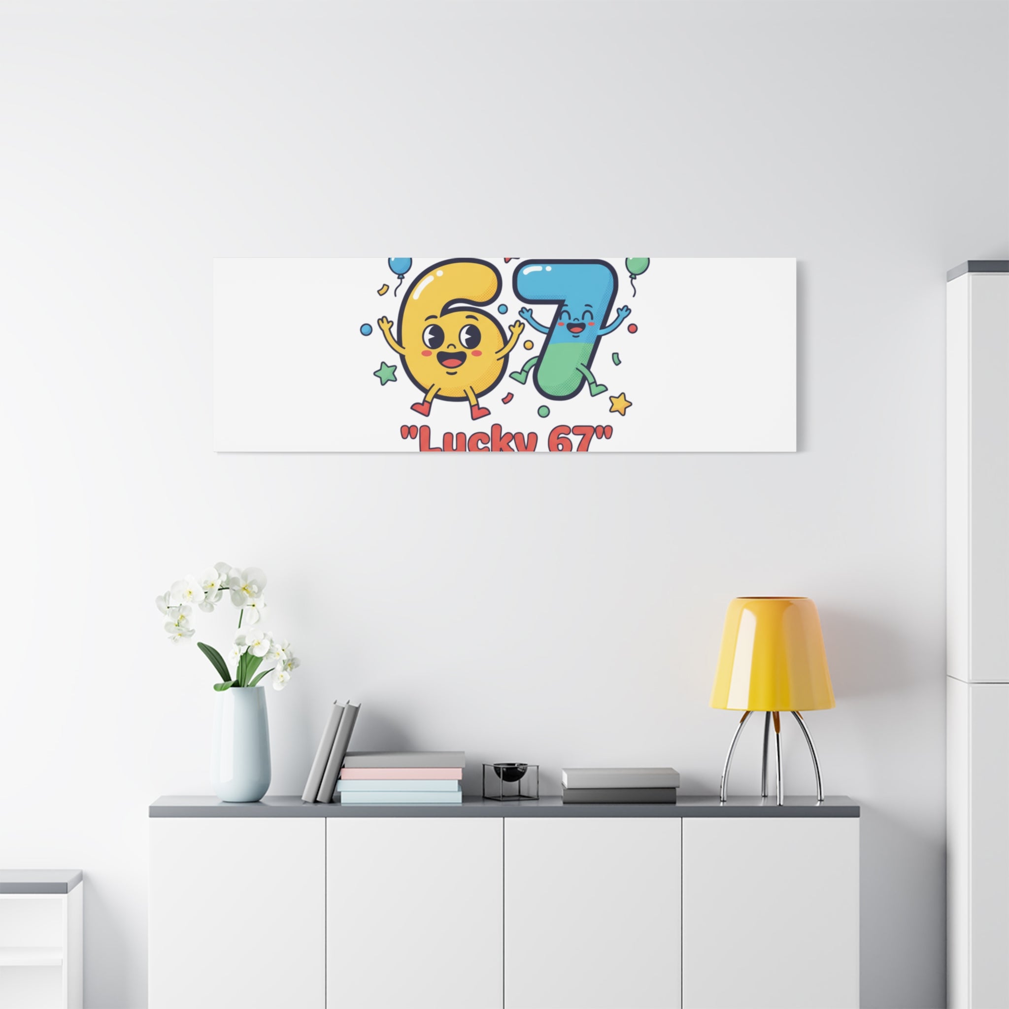 Lucky 67 Canvas, Stretched Matte | 67 meme, absurdist humor