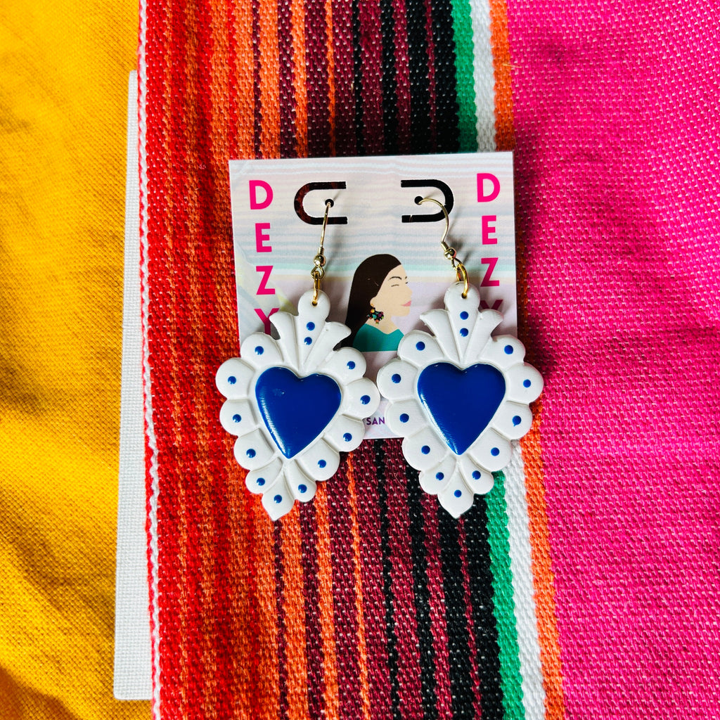 Sacred Hearts - blue and white