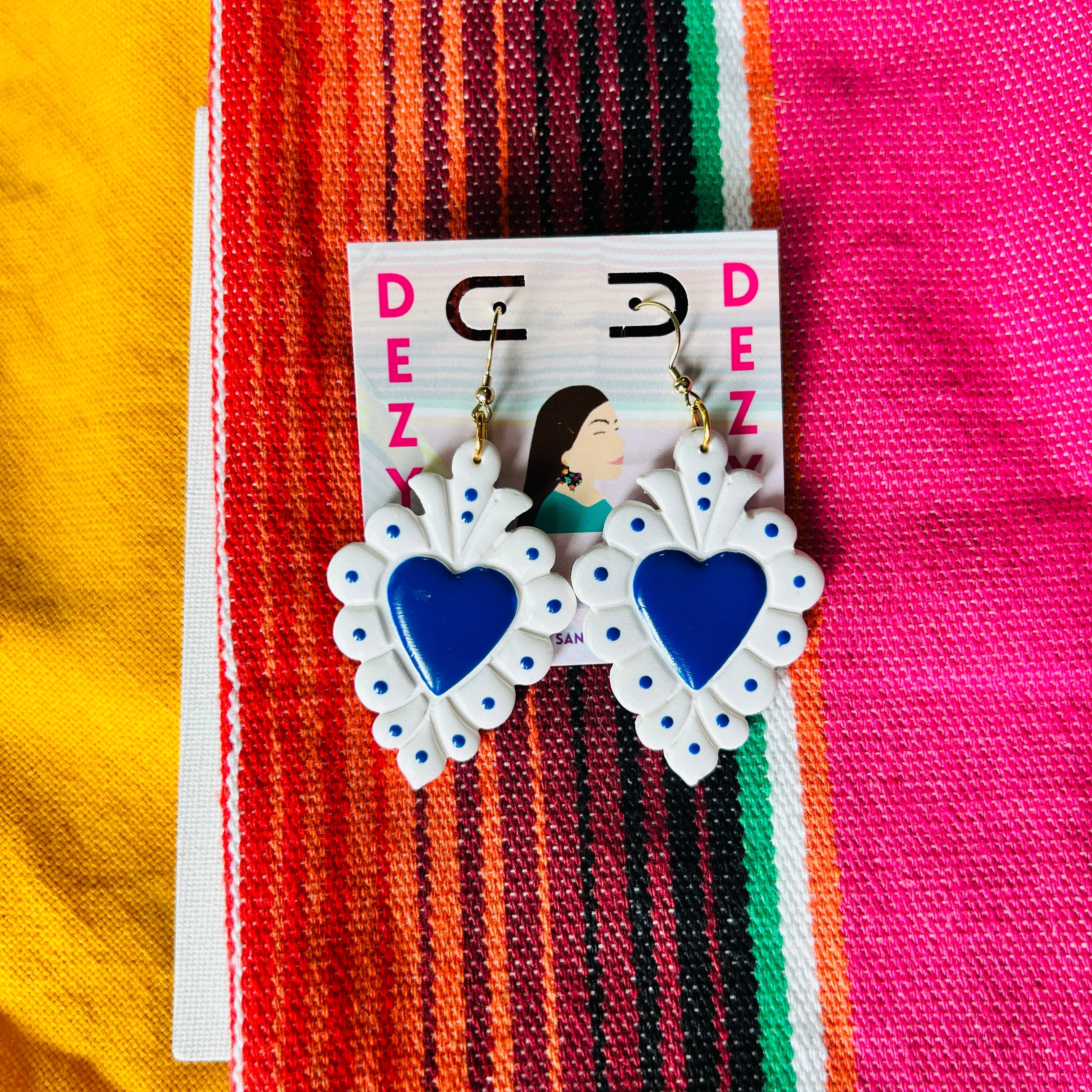 Sacred Hearts - blue and white