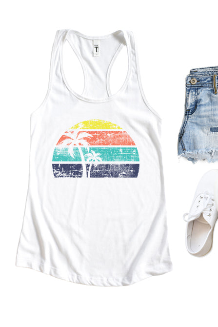 Palm Tree Sunset Tank 1502