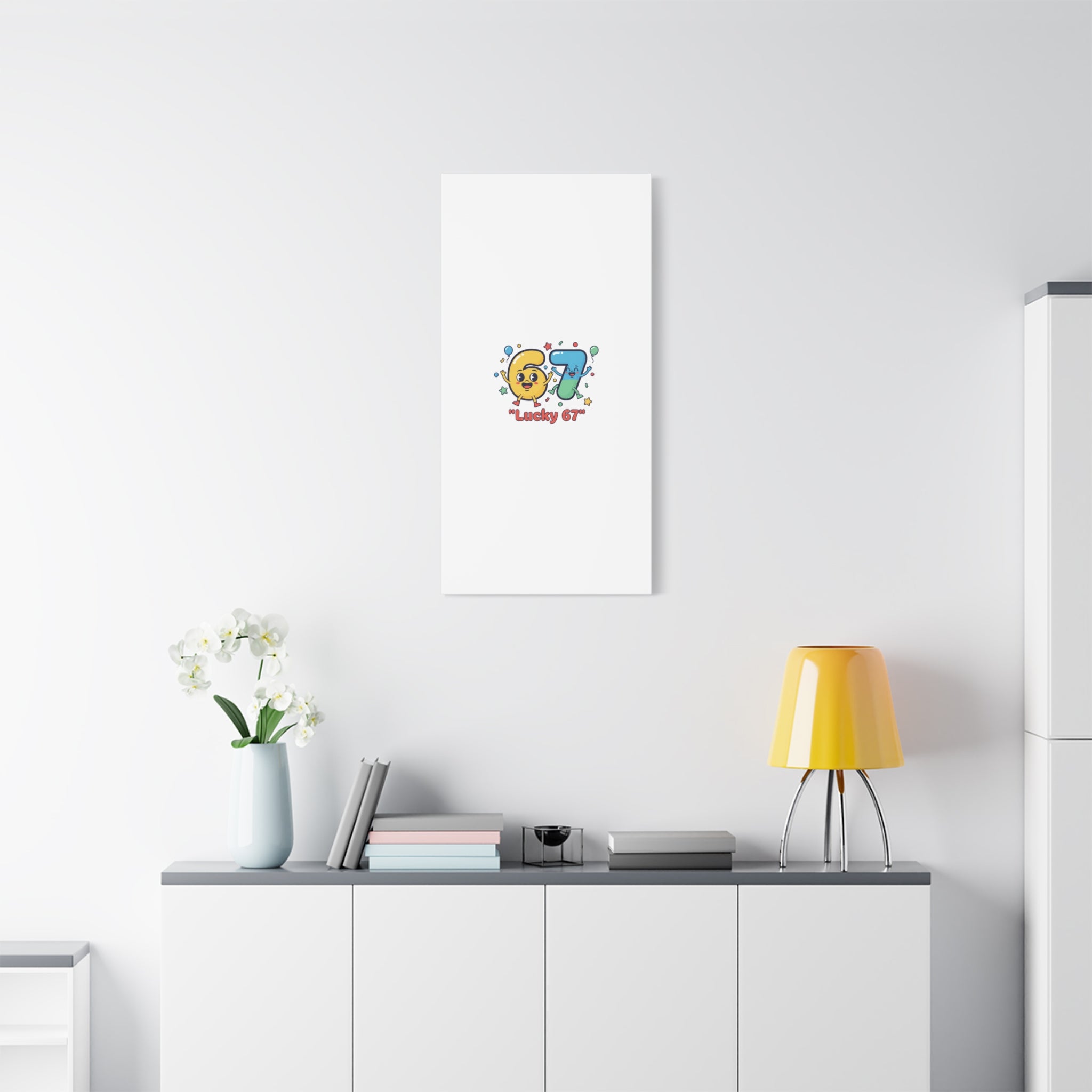 Lucky 67 Canvas, Stretched Matte | 67 meme, absurdist humor