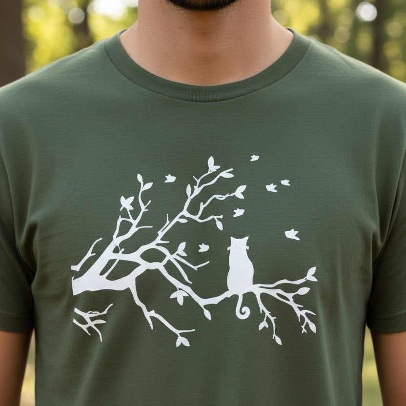 Cat in a Tree Unisex Softstyle T-Shirt