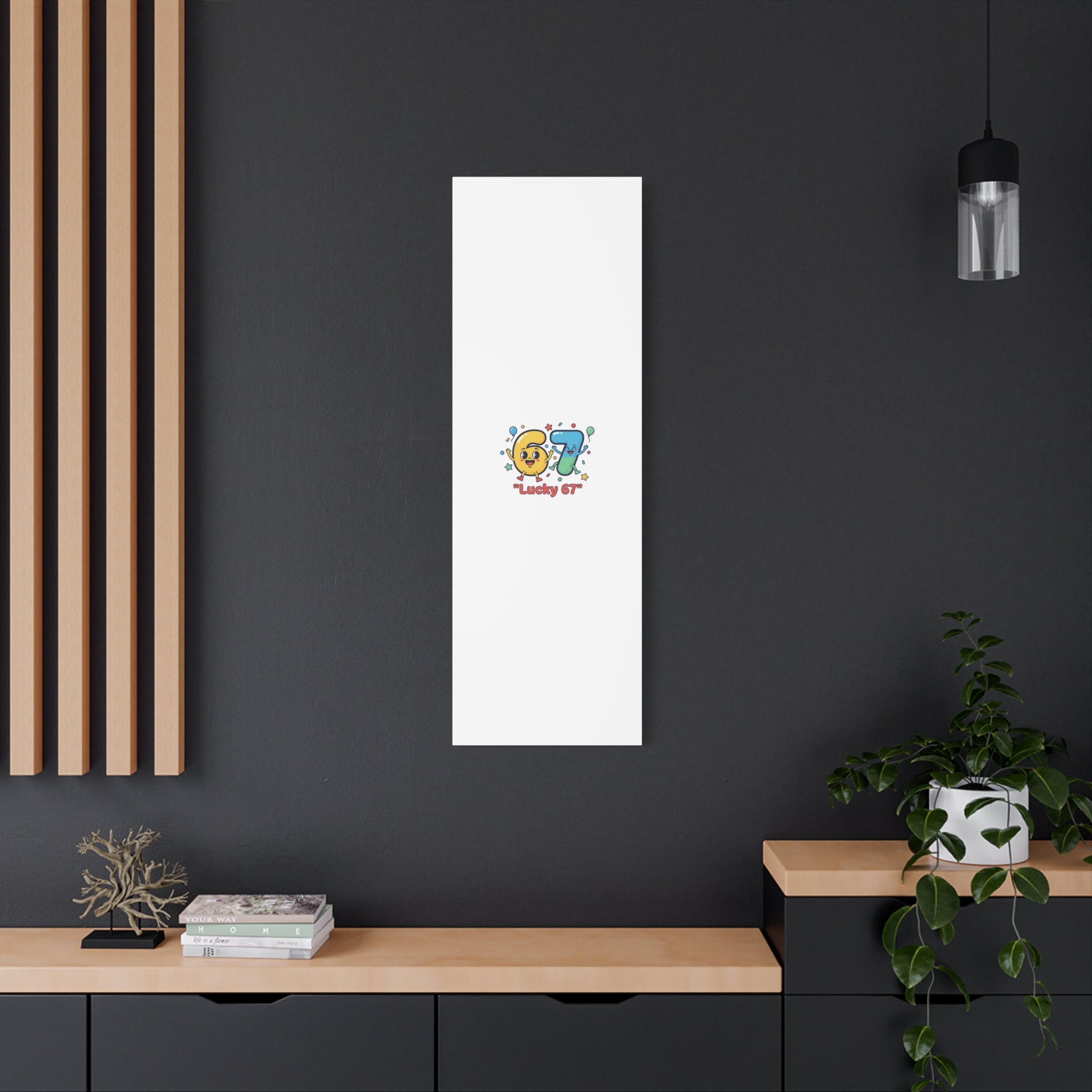Lucky 67 Canvas, Stretched Matte | 67 meme, absurdist humor