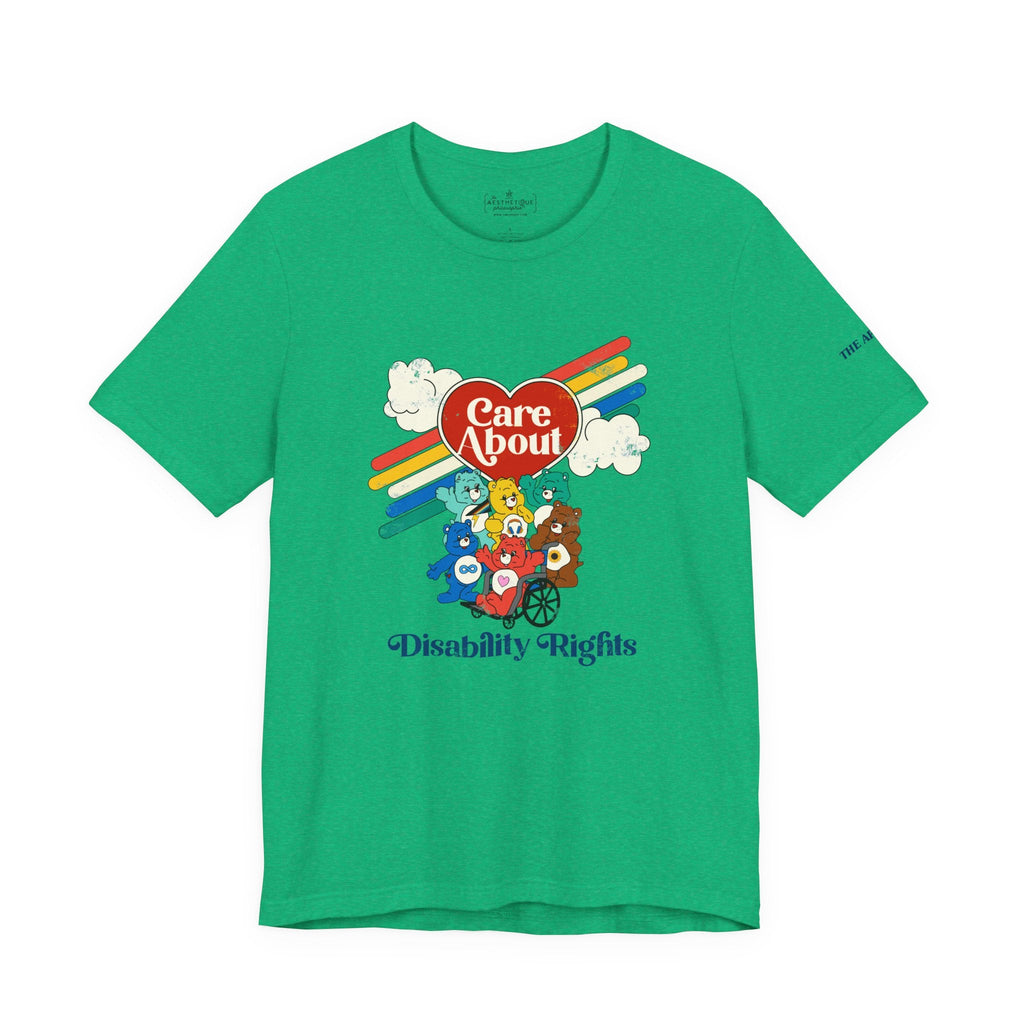 Care About Disability Rights - Retro 80s Vibe - Unisex Jersey Short Sleeve Tee
