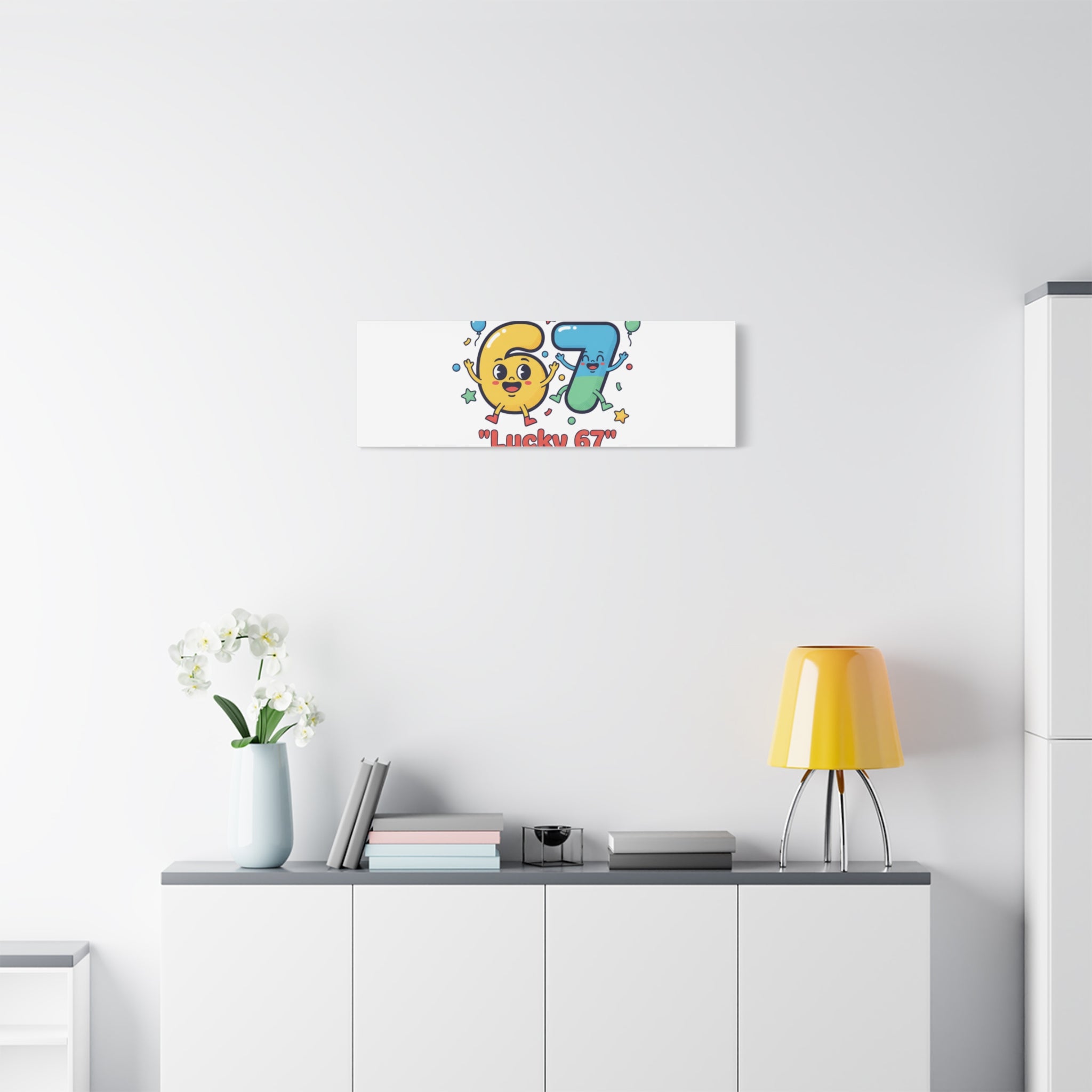 Lucky 67 Canvas, Stretched Matte | 67 meme, absurdist humor