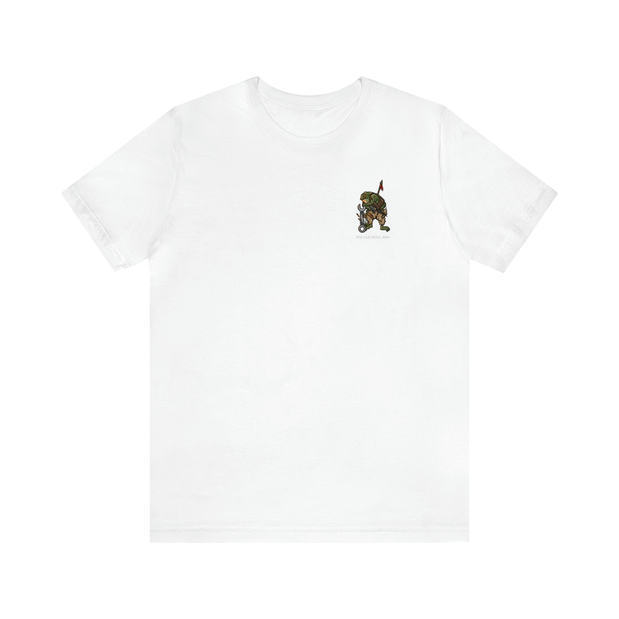 Mechanic Frog With Wrench and M4 - Front Print - Black Text