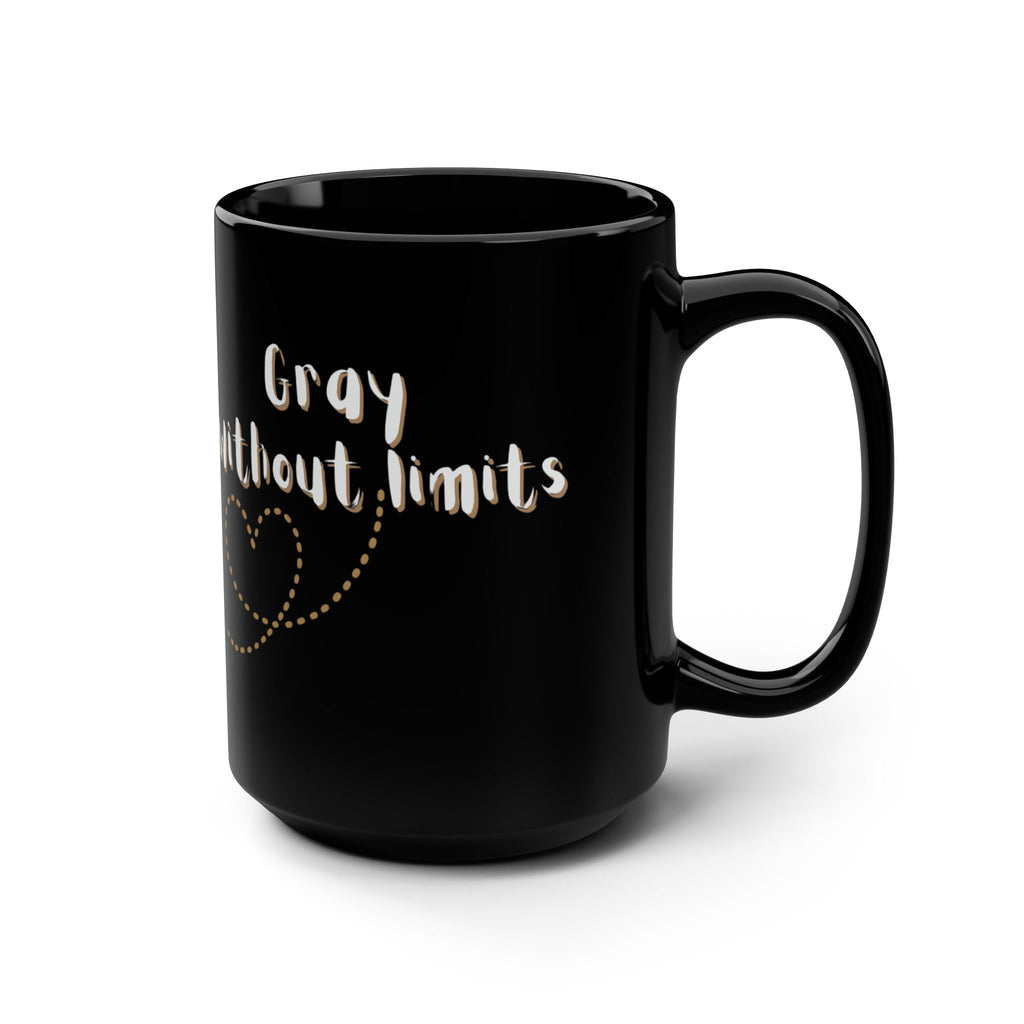 Gray Without Limits Inspirational Mug - 15oz Black Coffee Cup