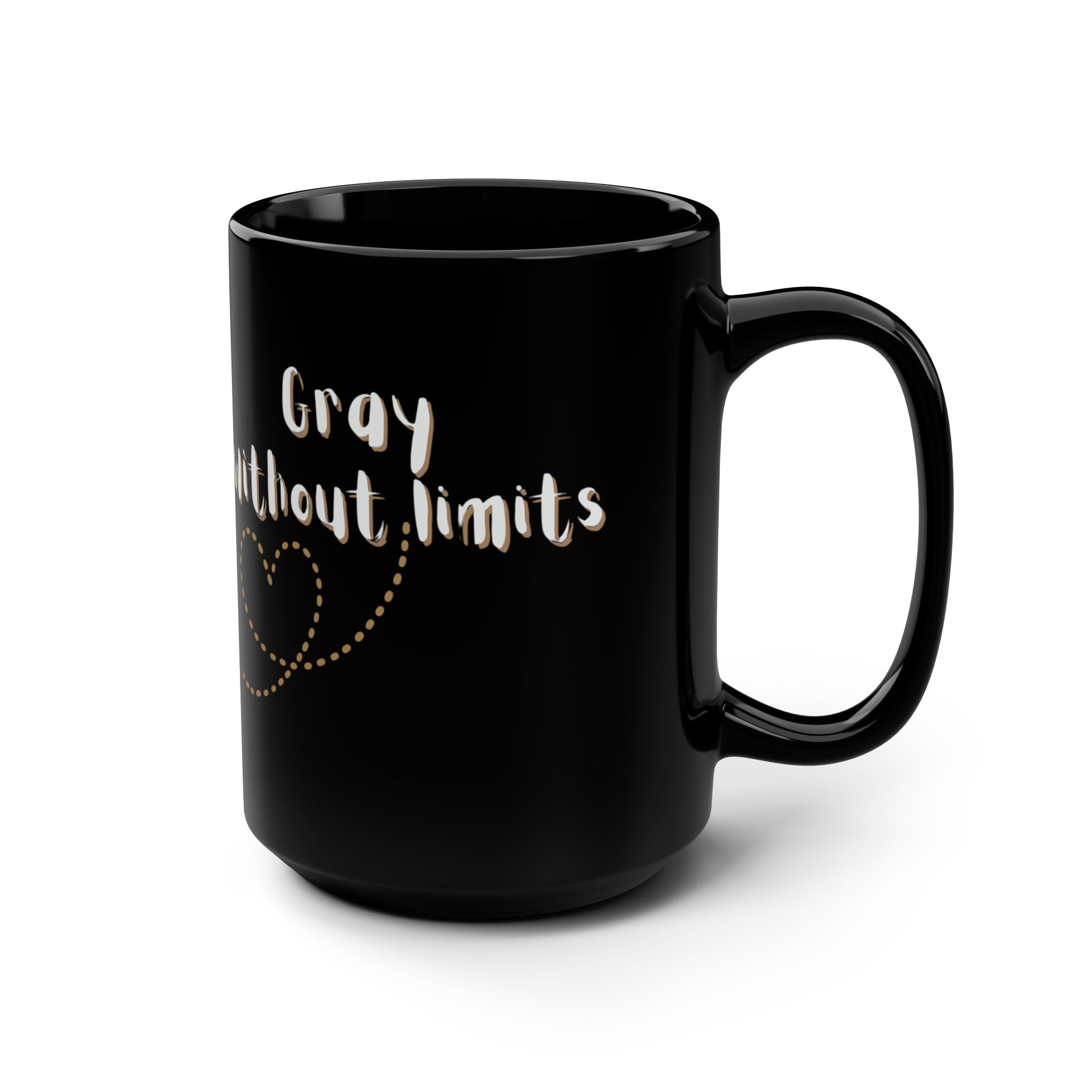Gray Without Limits Inspirational Mug - 15oz Black Coffee Cup