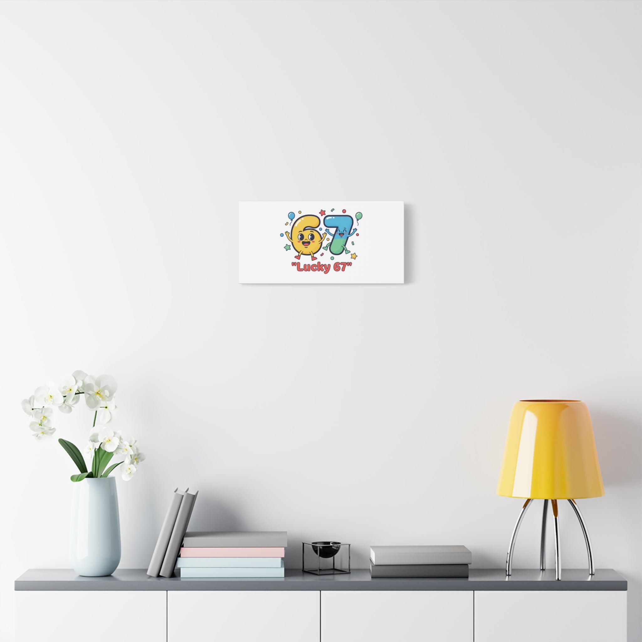 Lucky 67 Canvas, Stretched Matte | 67 meme, absurdist humor