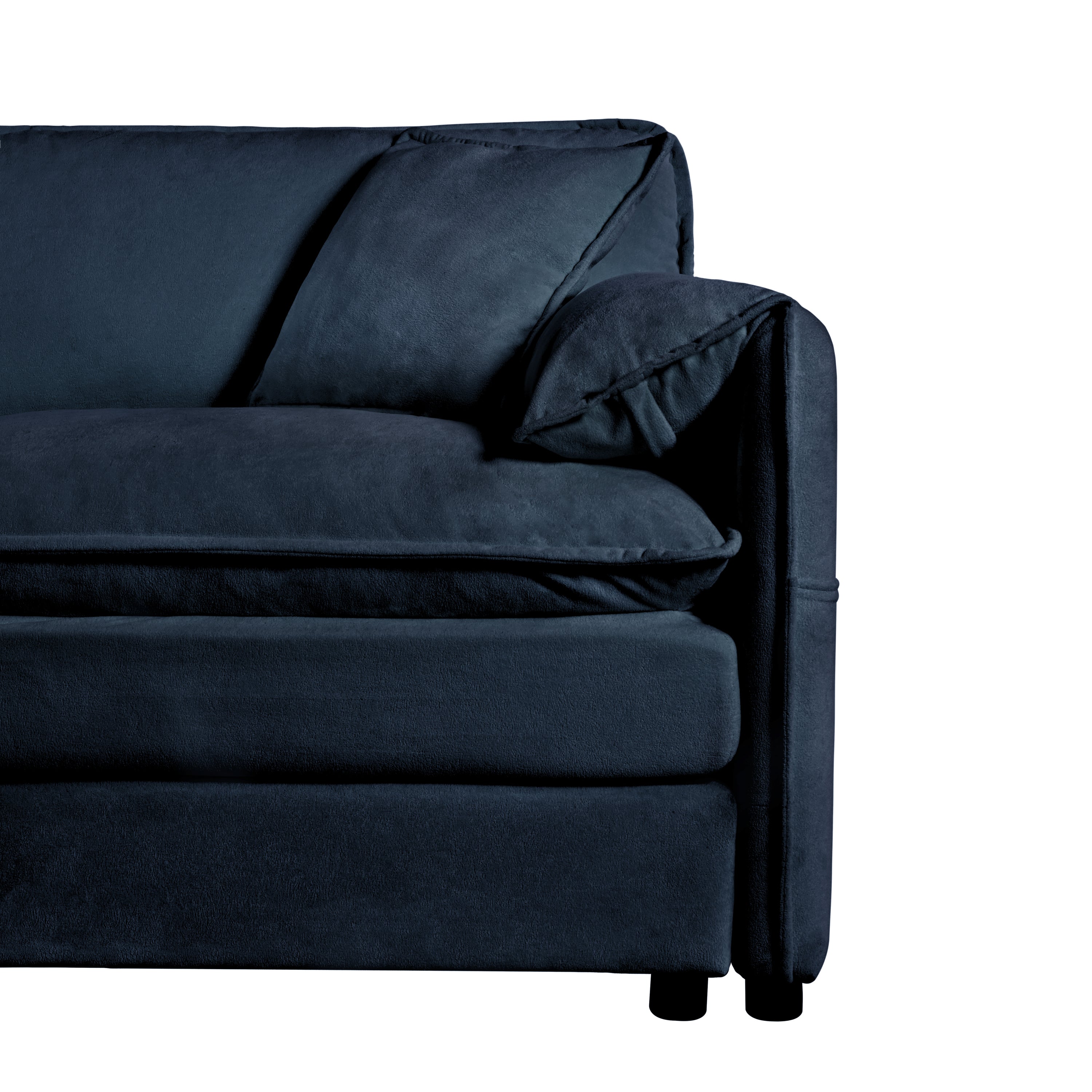 Modular Sectional Sofa, Oversized Deep Seat U Shaped Couch Set for Living Room, 4-Seater Comfy Cloud Couches with Two Movable Ottomans, DIY Combination, Chenille,Blue