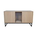 Modern Wooden Cat House with Scratching Mat - 47.64' x 21.46' x 25.98', 76.4 lbs