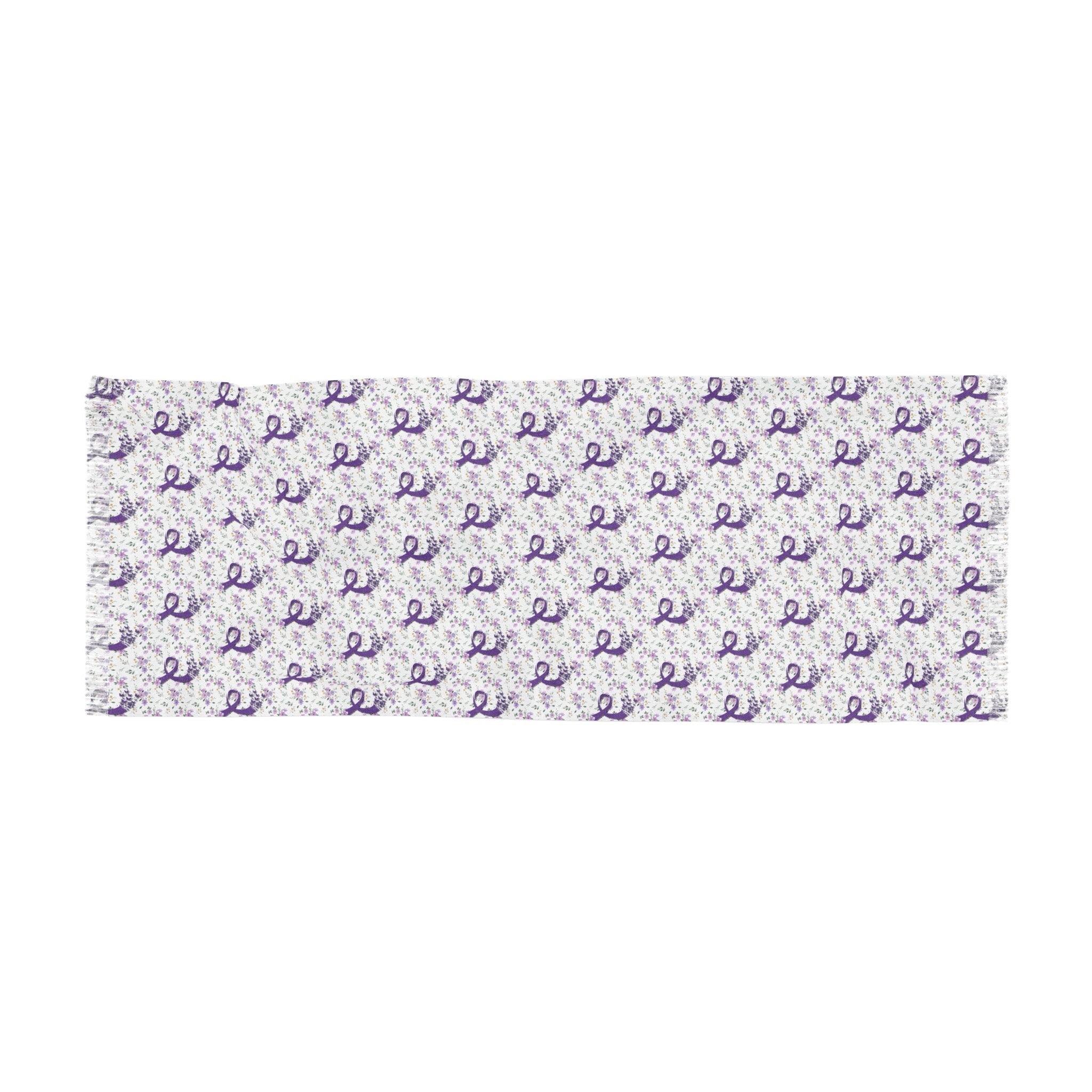 Purple Flowers Epilepsy Awareness Light Scarf