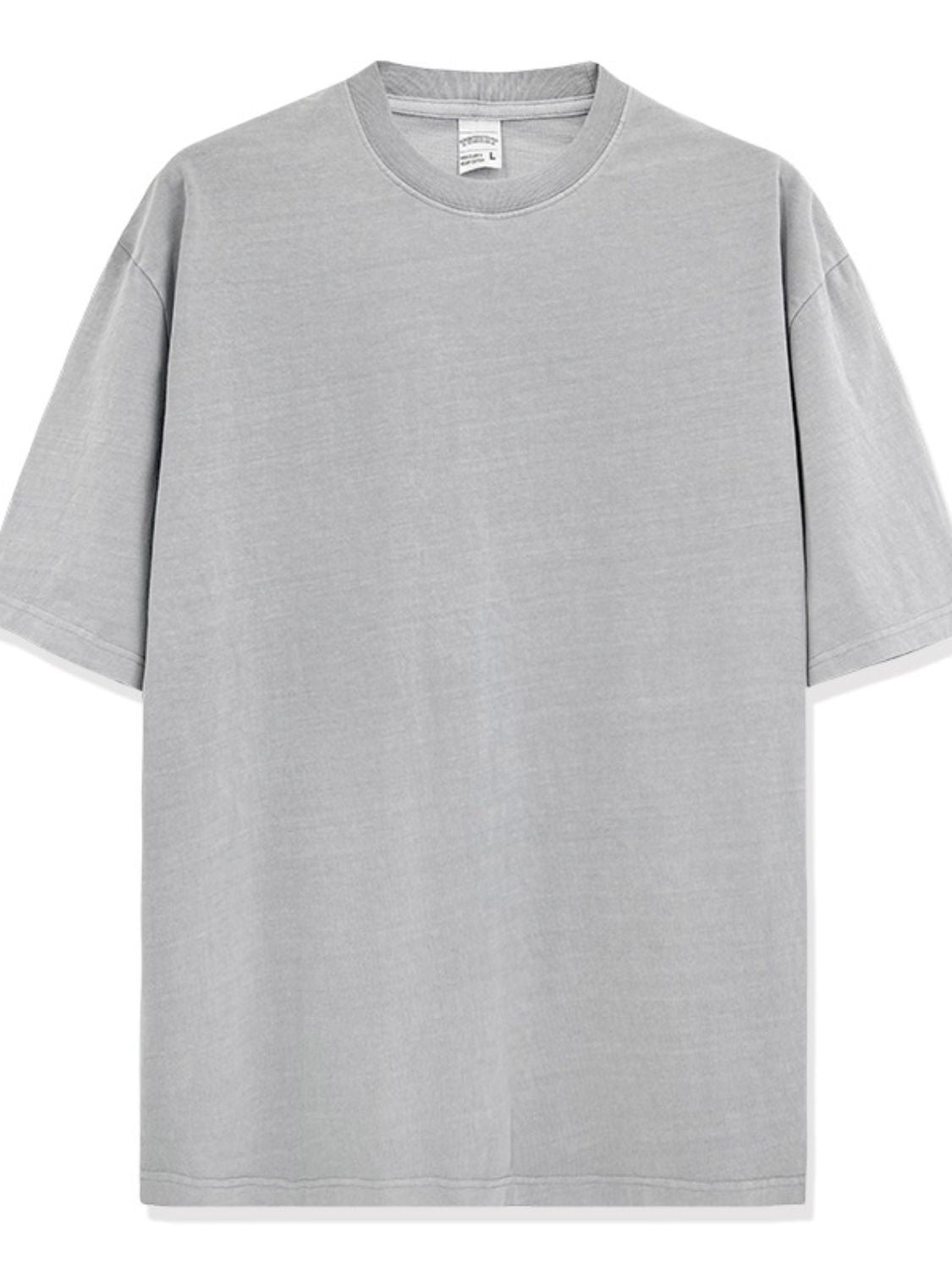 Round Neck Washed T-Shirt Plus Size