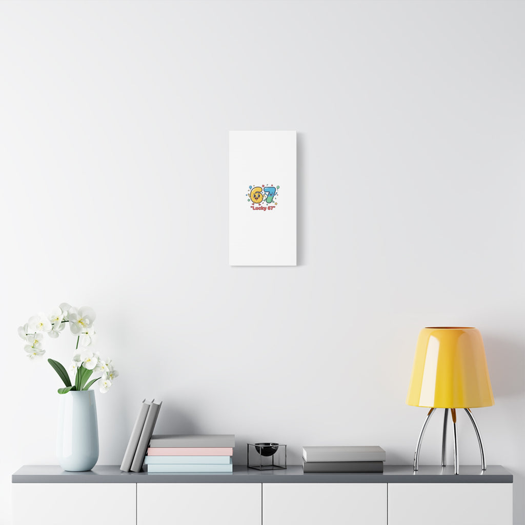 Lucky 67 Canvas, Stretched Matte | 67 meme, absurdist humor