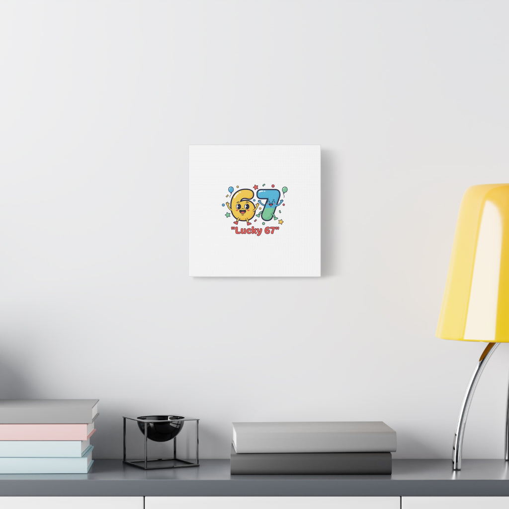 Lucky 67 Canvas, Stretched Matte | 67 meme, absurdist humor