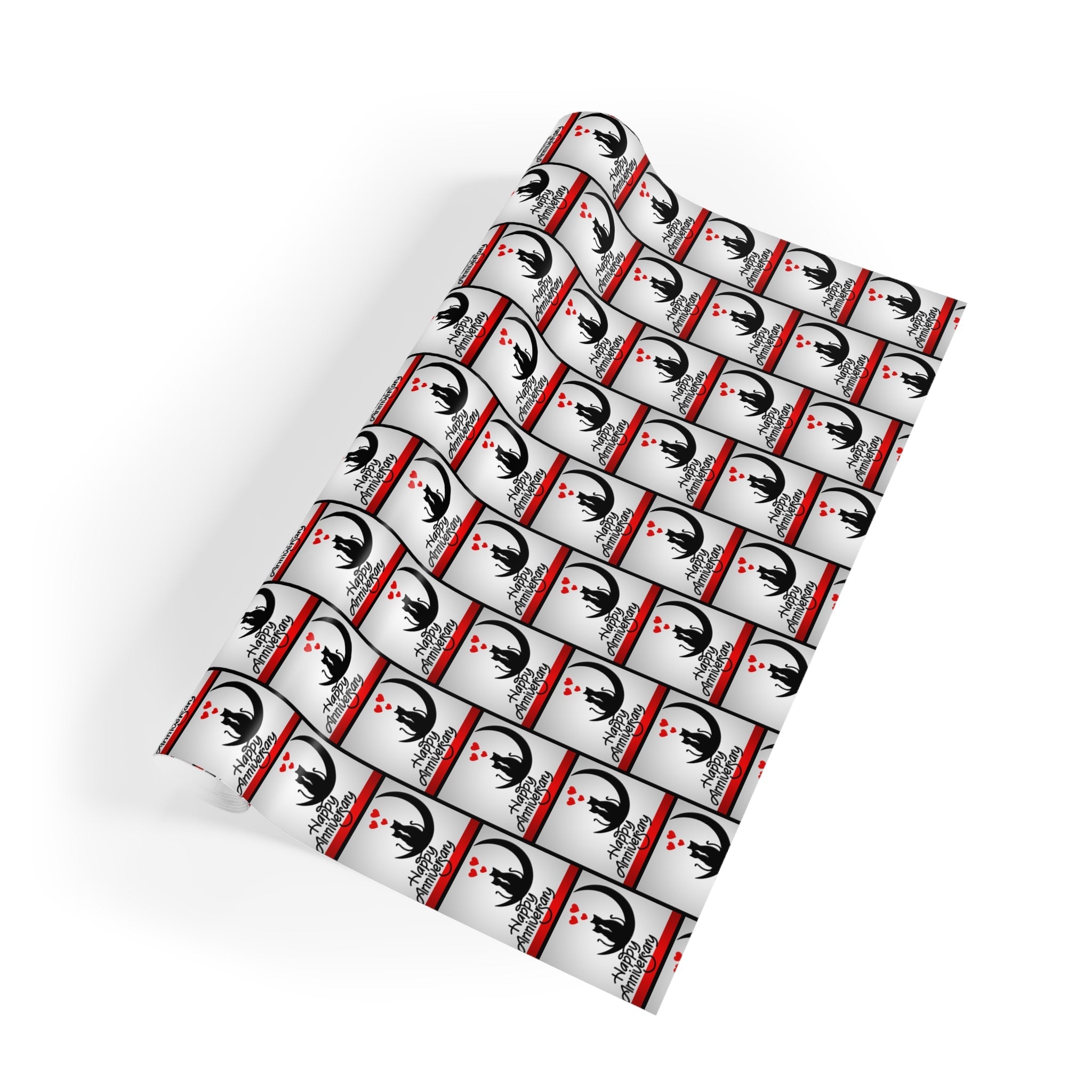 Happy Anniversary Kitties Wrapping Paper Roll - 1pc