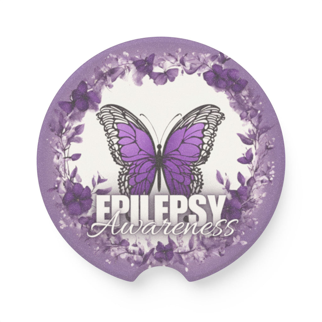 Epilepsy Awareness Butterfly Soapstone Car Coaster