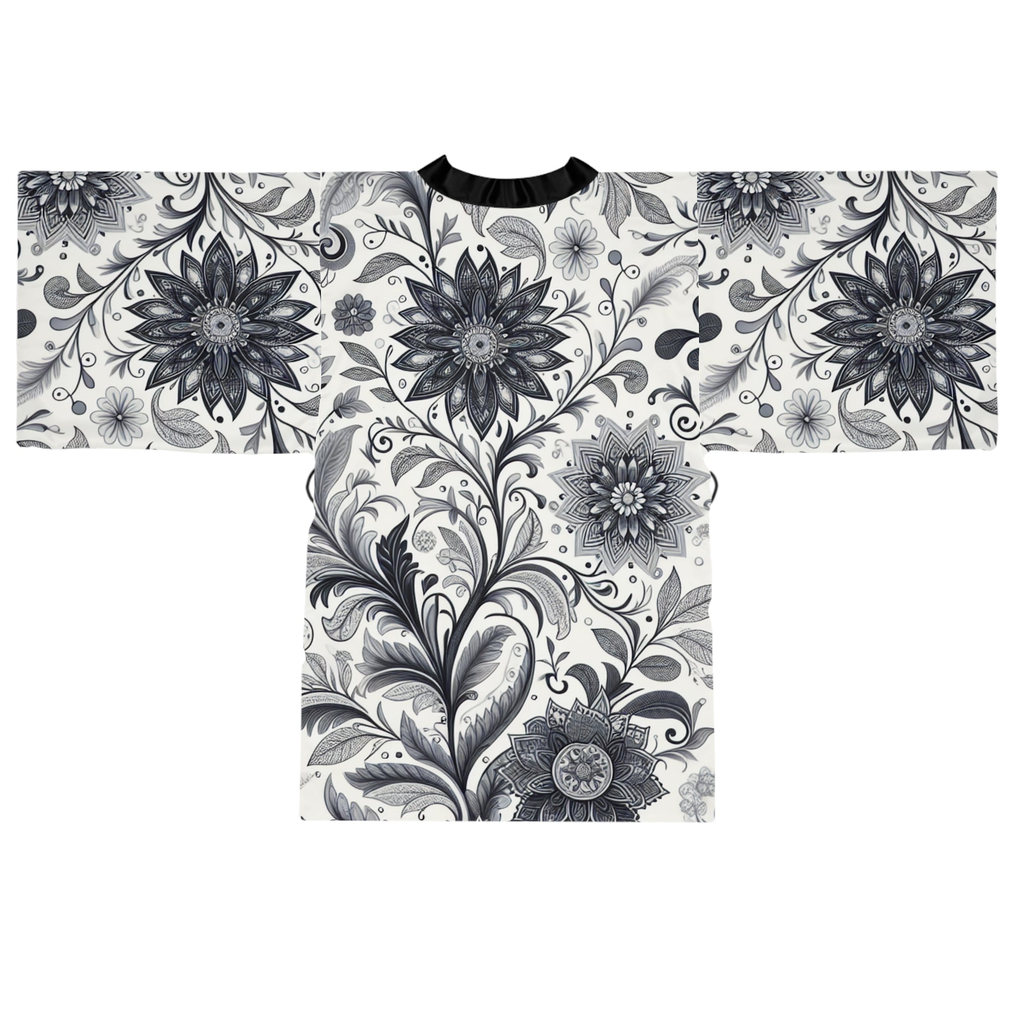 Elegant Floral Long Sleeve Kimono Robe, Stylish Lounge Wear, Perfect for Relaxation, Gift for Her, Home Spa Essentials, Beautiful Design