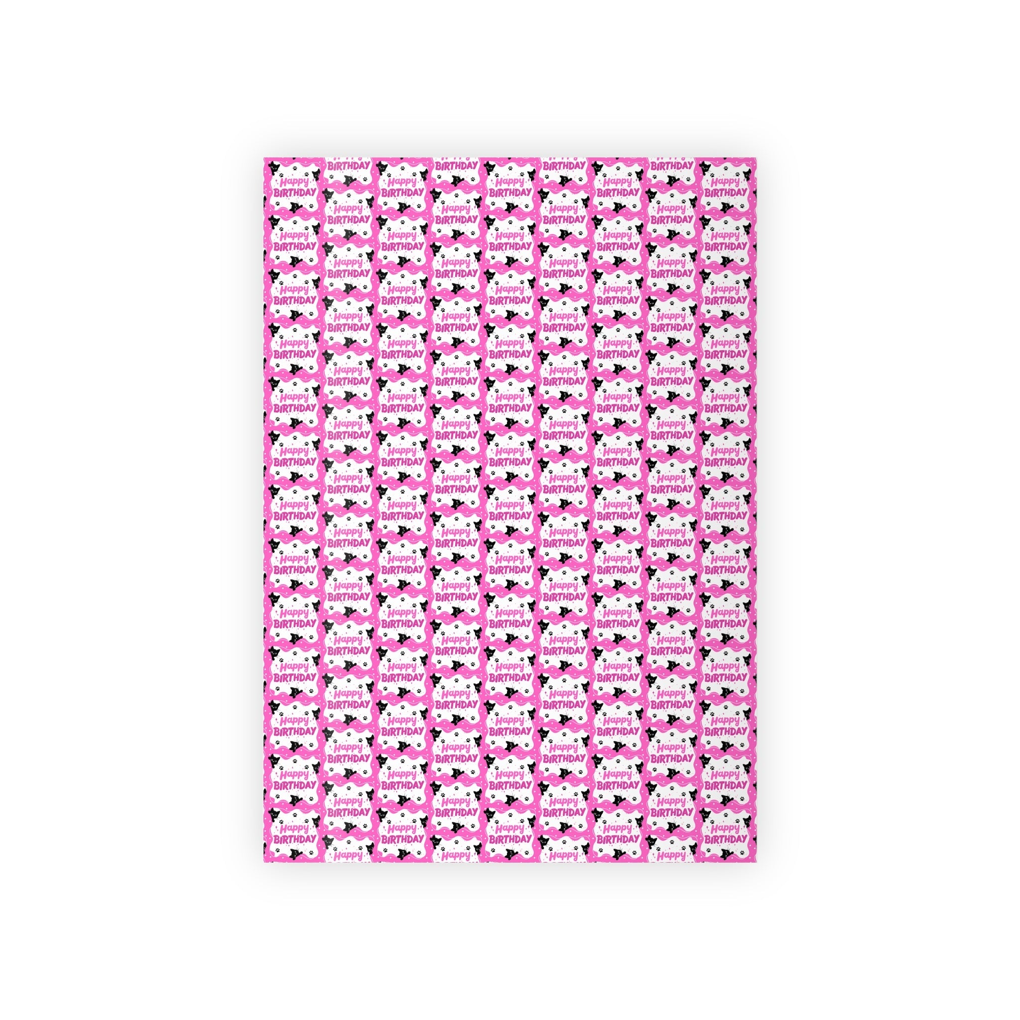 Pink Kitty Birthday Wrapping Paper Roll – Perfect for Gifts and Parties