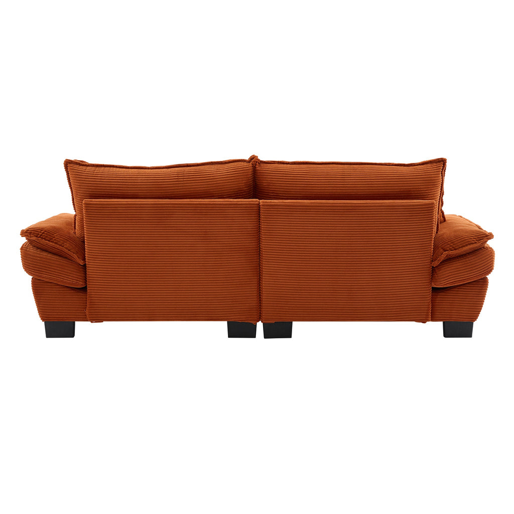 Corduroy Sofa Sleeper Couch Loveseat Sofa with Pillows Comfy Upholstered Deep Seat Sofa for Bedroom,Living Room,Apartment,Office,Dorm-Orange Corduroy