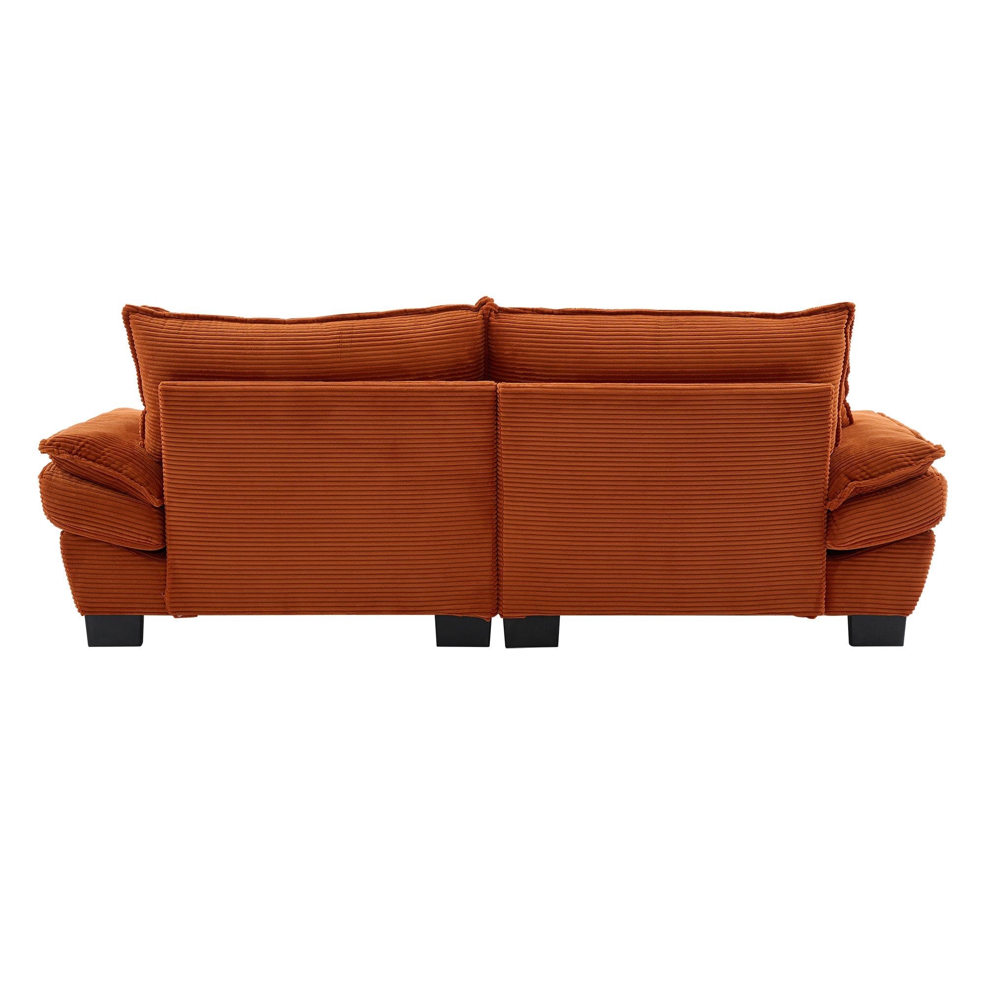 Corduroy Sofa Sleeper Couch Loveseat Sofa with Pillows Comfy Upholstered Deep Seat Sofa for Bedroom,Living Room,Apartment,Office,Dorm-Orange Corduroy