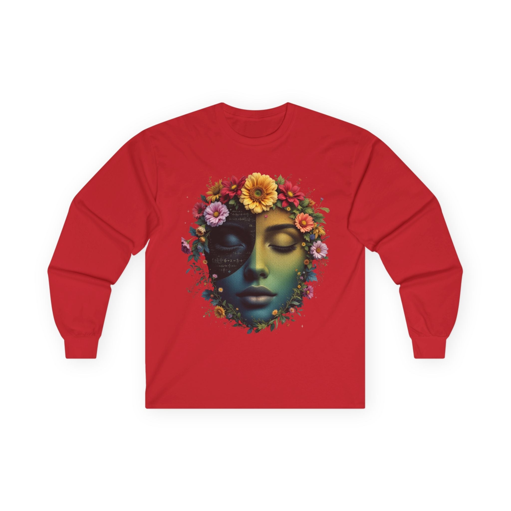 Floral Serenity Long Sleeve Tee - Relaxed Style, Unisex Apparel, Gift for Nature Lovers, Bohemian Vibe, Perfect for Spring