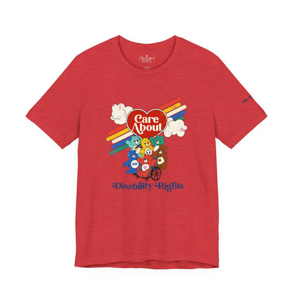 Care About Disability Rights - Retro 80s Vibe - Unisex Jersey Short Sleeve Tee