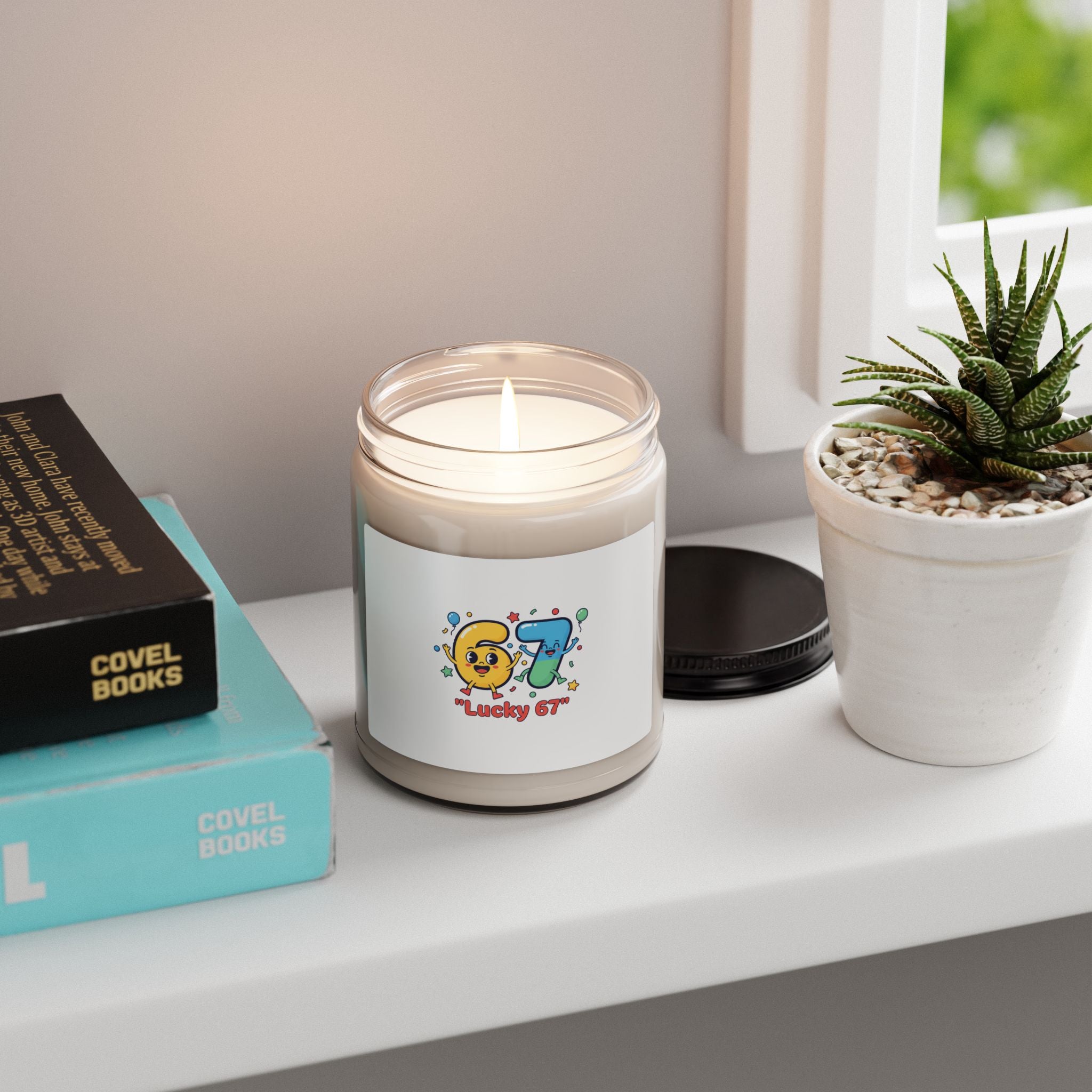 67 Meme Number Candle | Scented Soy Candle, surreal absurdist humor