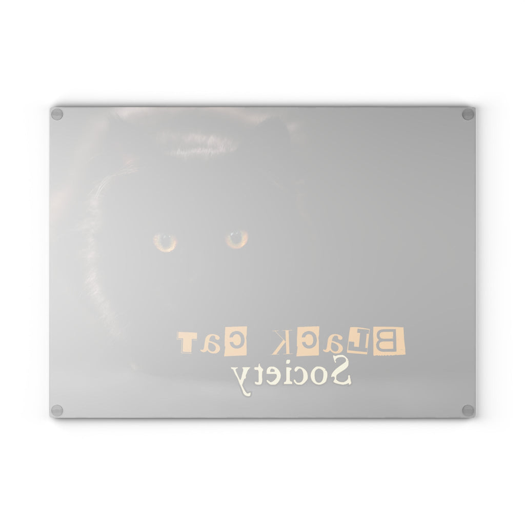 Black Cat Society Glass Cutting Board