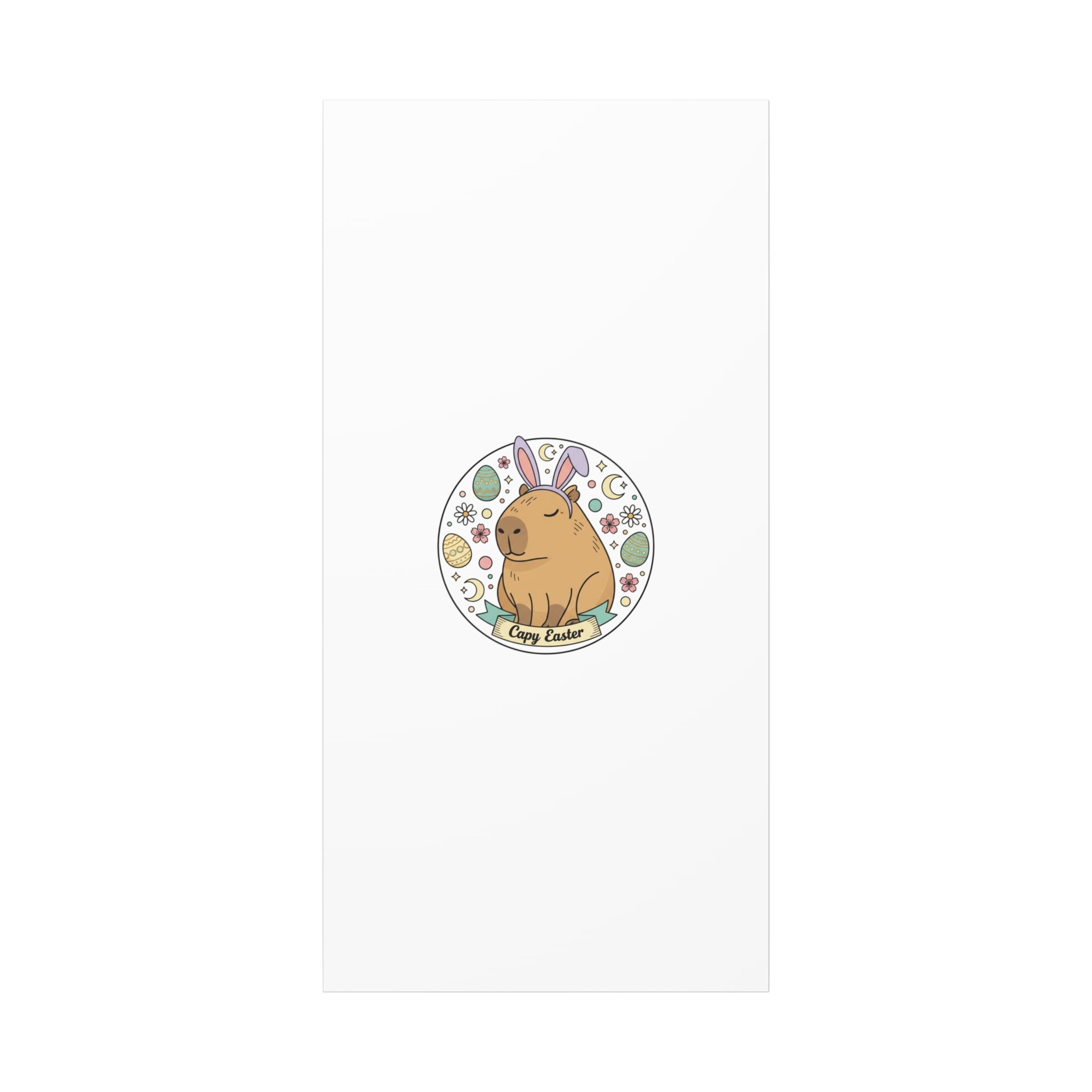 Capy Easter Canvas, pastel bunny aesthetic | cottagecore spring wall art