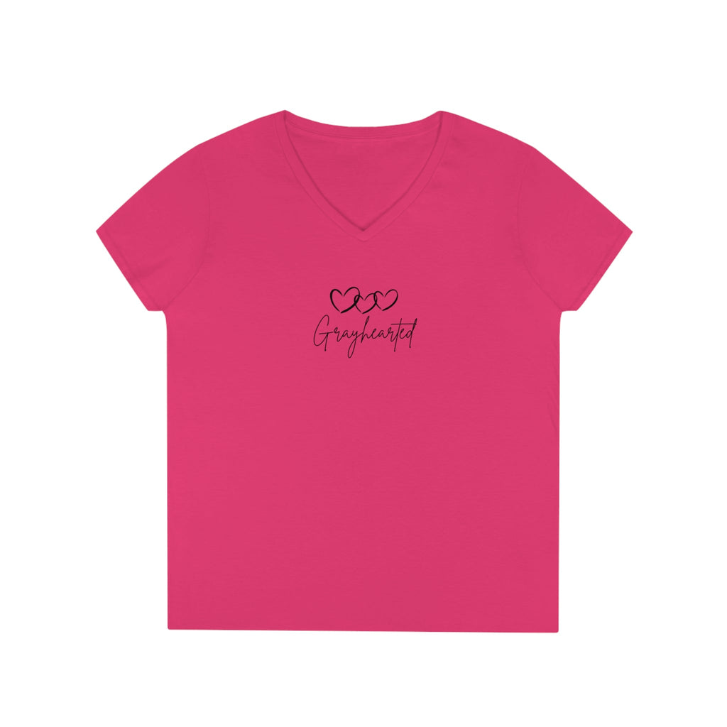 Grayceful 3 hearts Ladies' V-Neck T-Shirt