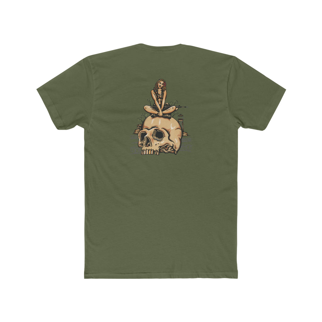 Infantry Vietnam Pin-Up On Skull - Crew Tee